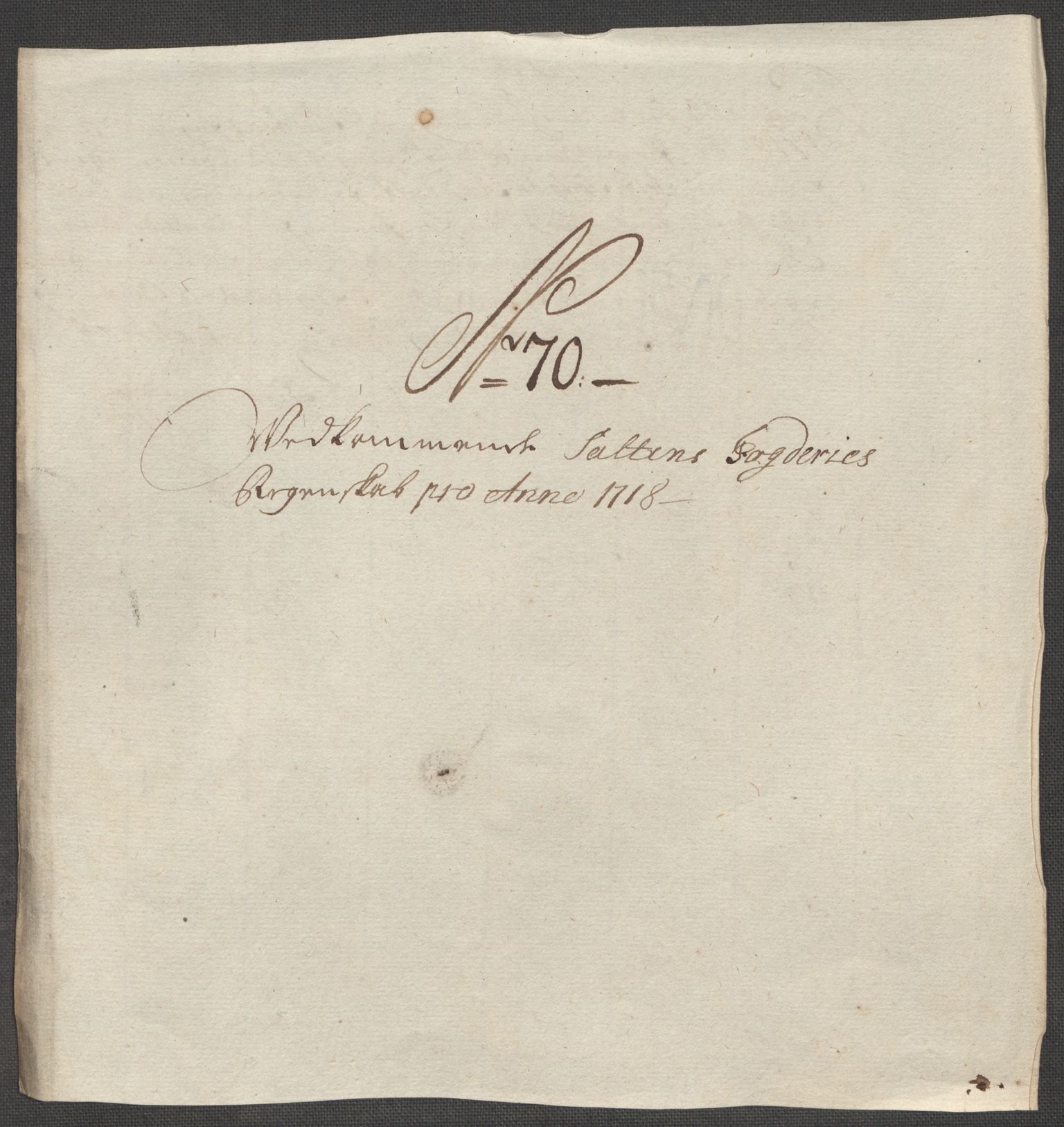 Rentekammeret inntil 1814, Reviderte regnskaper, Fogderegnskap, AV/RA-EA-4092/R66/L4588: Fogderegnskap Salten, 1718, p. 391