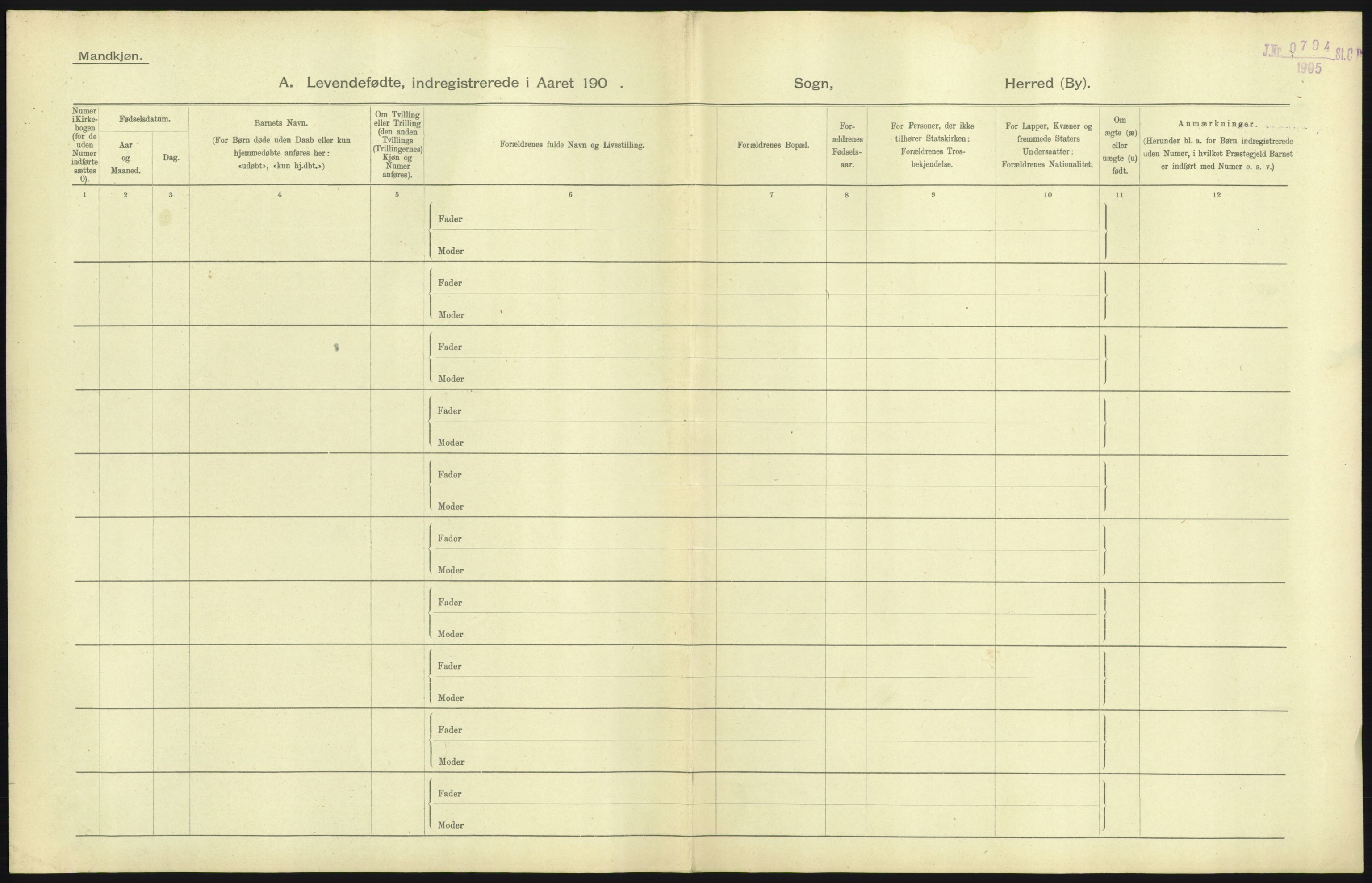 Statistisk sentralbyrå, Sosiodemografiske emner, Befolkning, AV/RA-S-2228/D/Df/Dfa/Dfab/L0018: Trondhjem: Fødte, gifte, døde., 1904, p. 179