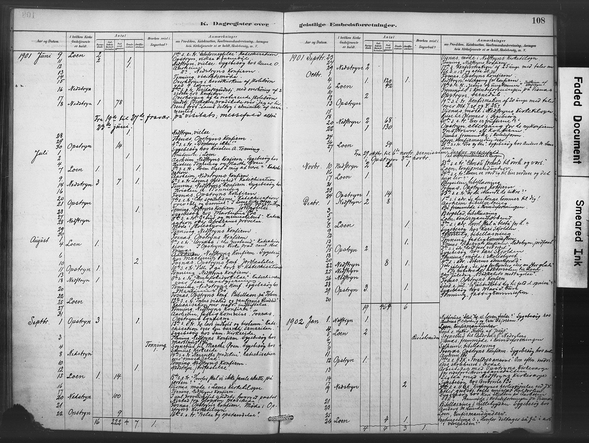 Stryn Sokneprestembete, AV/SAB-A-82501: Parish register (official) no. C 1, 1878-1907, p. 108