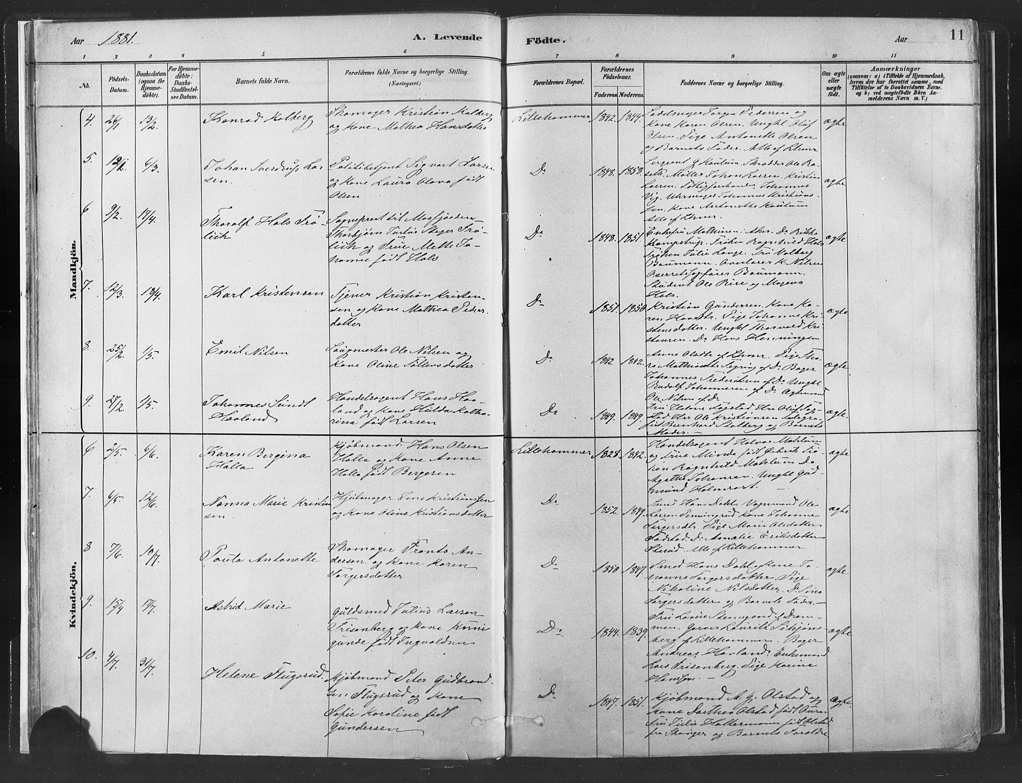 Fåberg prestekontor, SAH/PREST-086/H/Ha/Haa/L0010: Parish register (official) no. 10, 1879-1900, p. 11