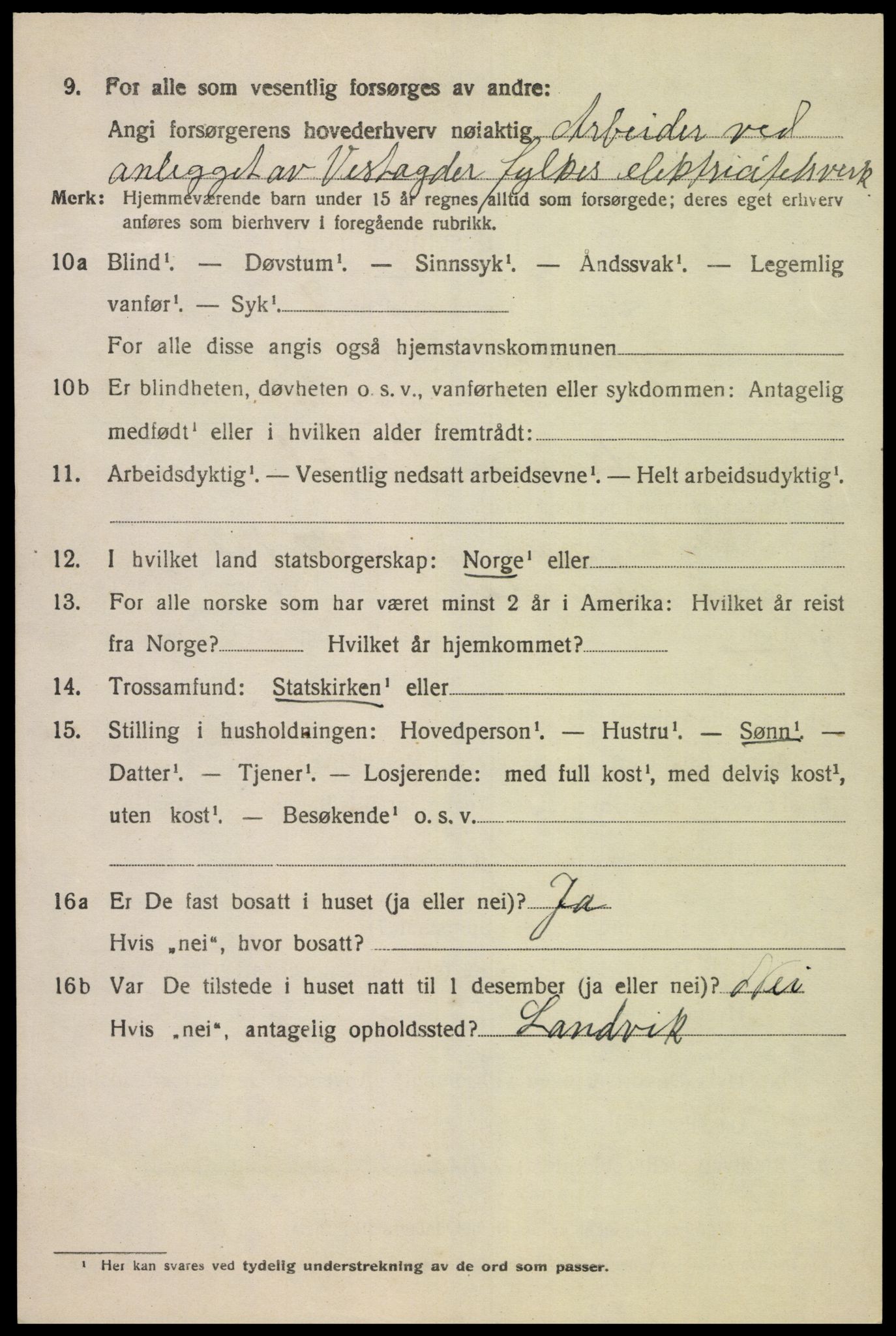 SAK, 1920 census for Lyngdal, 1920, p. 5572