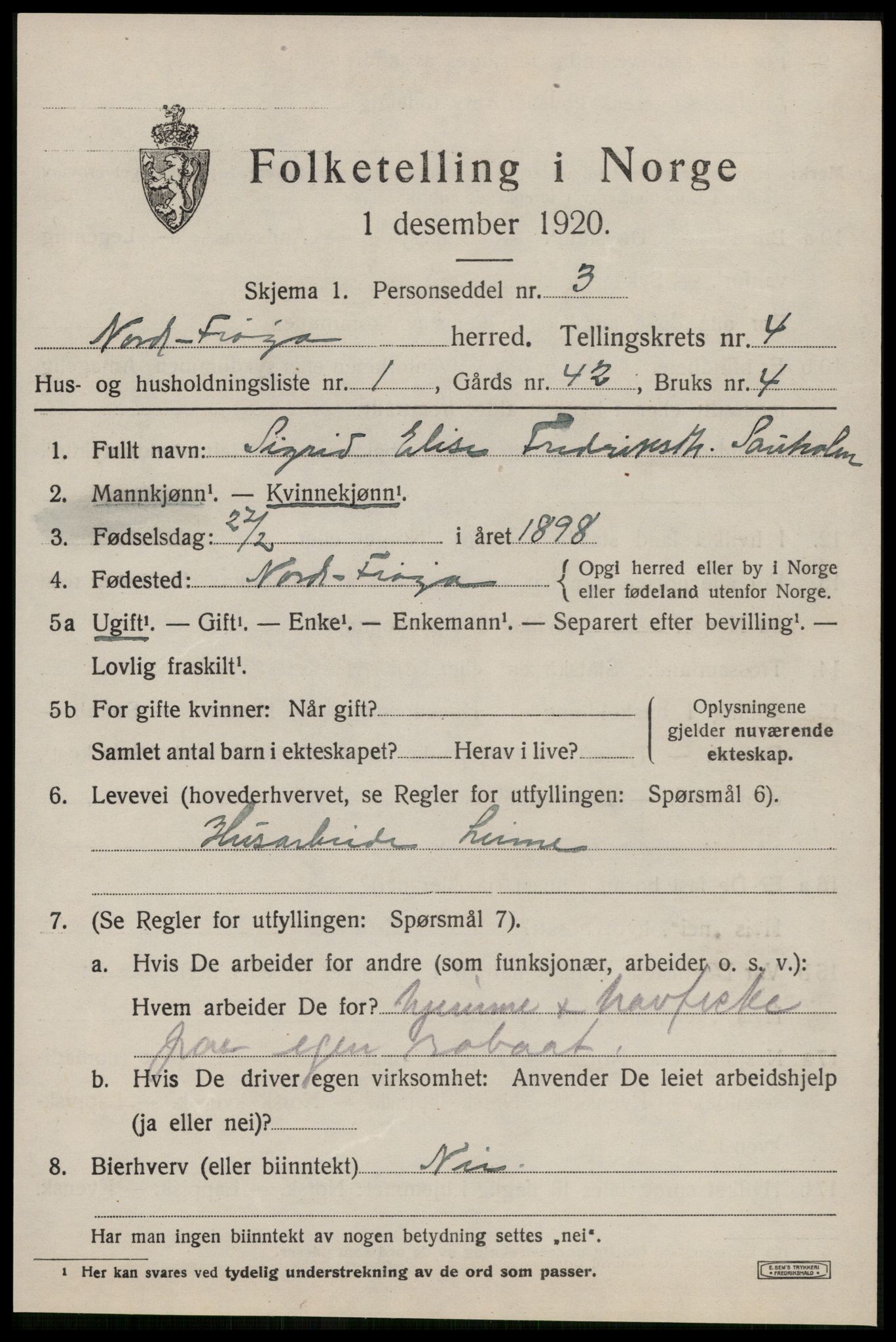 SAT, 1920 census for Nord-Frøya, 1920, p. 8131