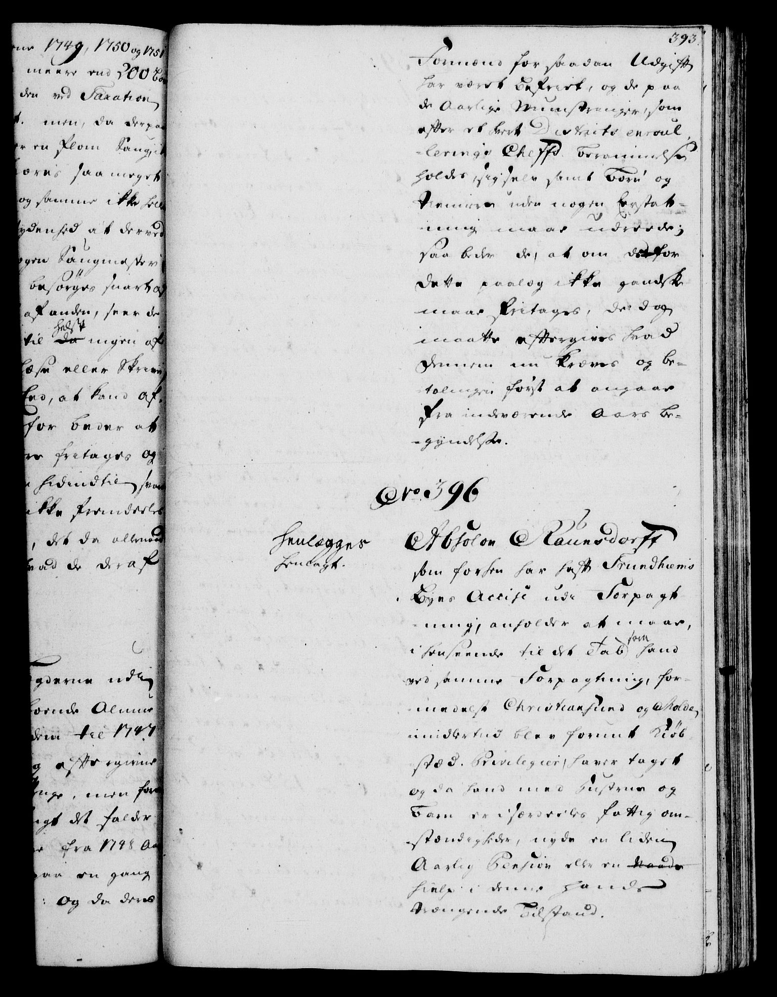 Rentekammeret, Kammerkanselliet, RA/EA-3111/G/Gh/Gha/L0031: Norsk ekstraktmemorialprotokoll (merket RK 53.76), 1751-1753, p. 393