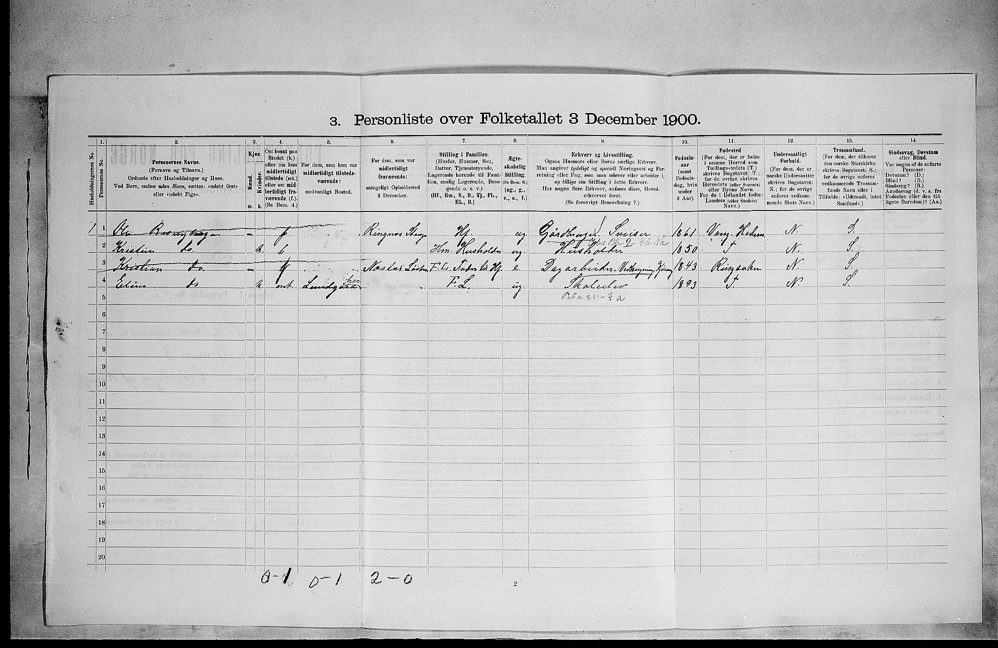 SAH, 1900 census for Løten, 1900, p. 1347