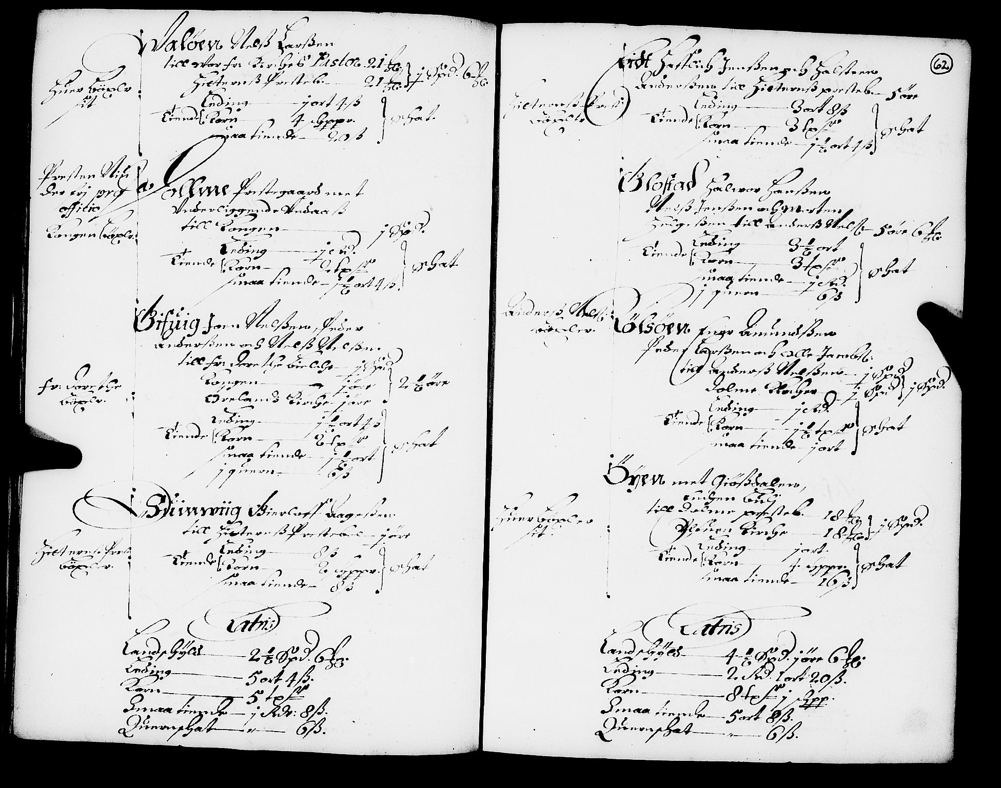 Rentekammeret inntil 1814, Realistisk ordnet avdeling, AV/RA-EA-4070/N/Nb/Nba/L0049: Fosen fogderi, 1668, p. 61b-62a