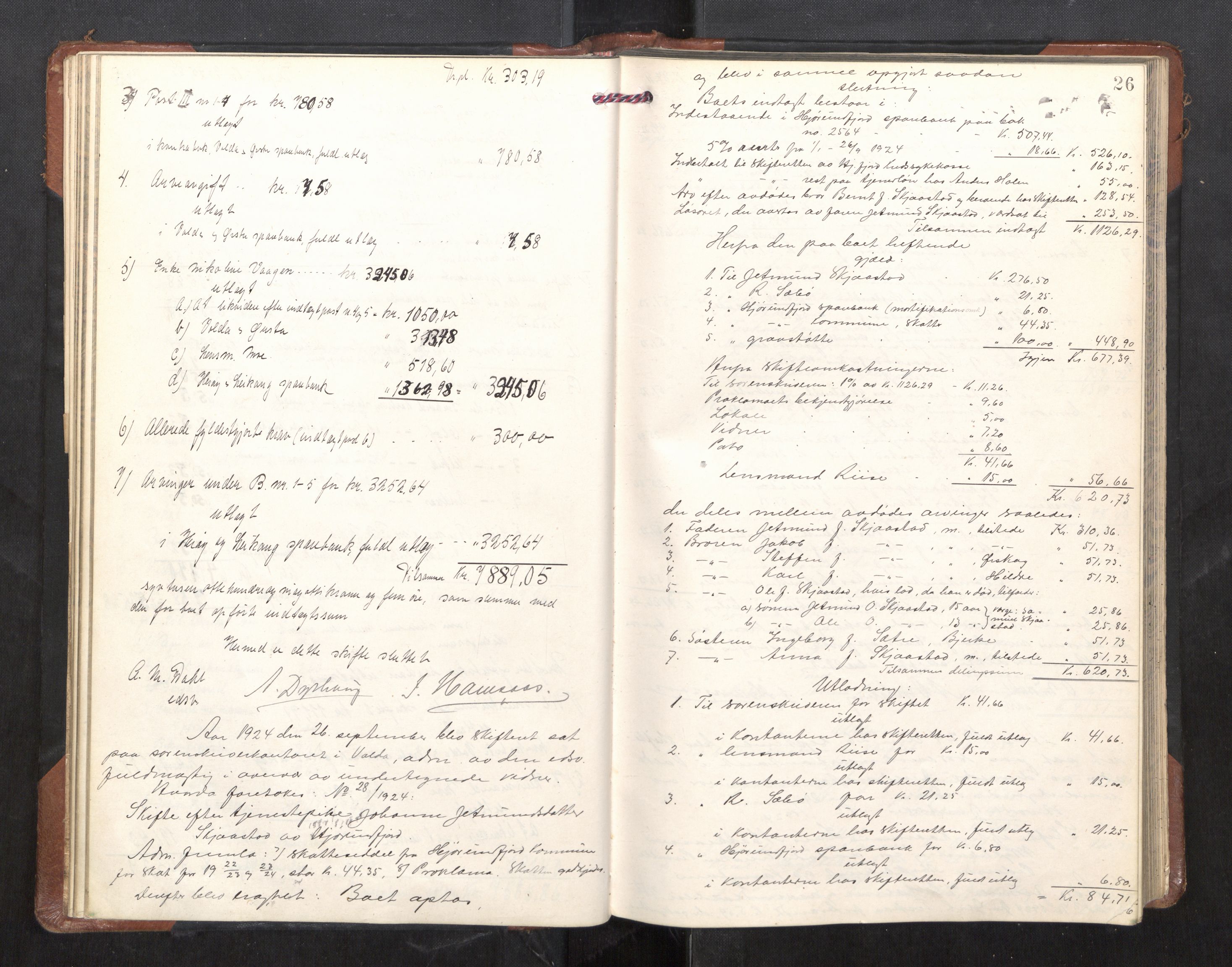 Søre Sunnmøre sorenskriveri, AV/SAT-A-4122/1/3/3A/L0025: Skifte- / Skifteutloddings- / Skifteslutningsprotokollar, 1924-1927, p. 25b-26a