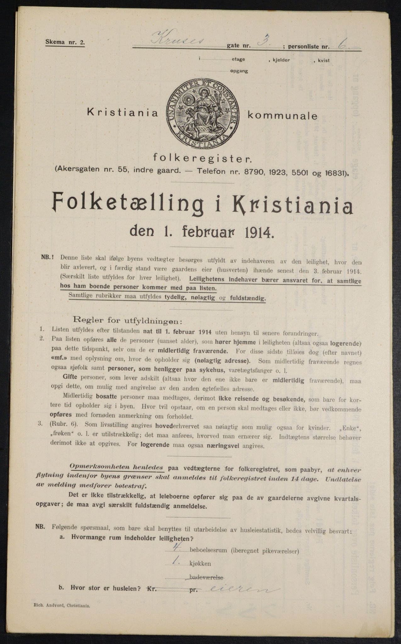 OBA, Municipal Census 1914 for Kristiania, 1914, p. 54863