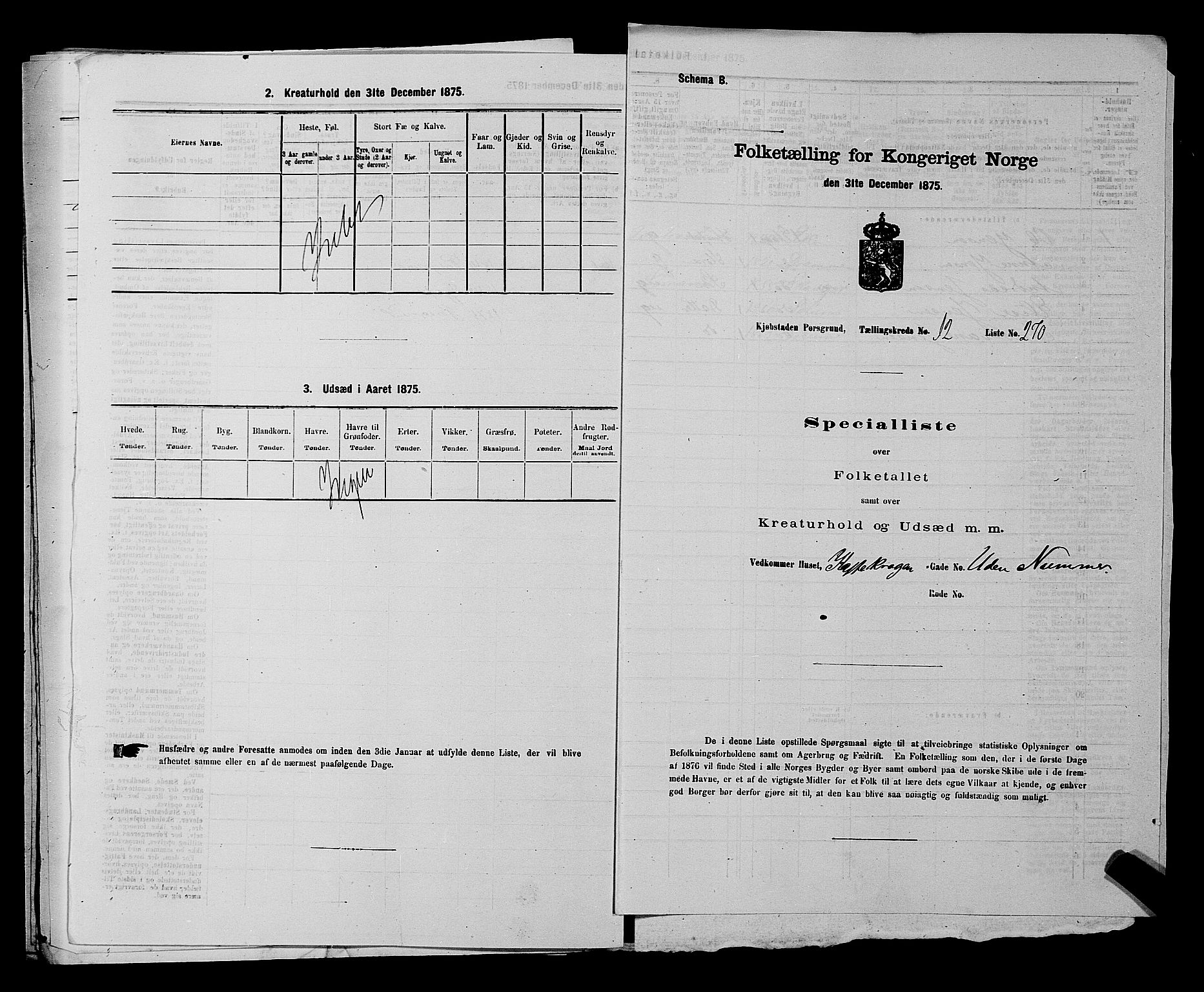 SAKO, 1875 census for 0805P Porsgrunn, 1875, p. 618