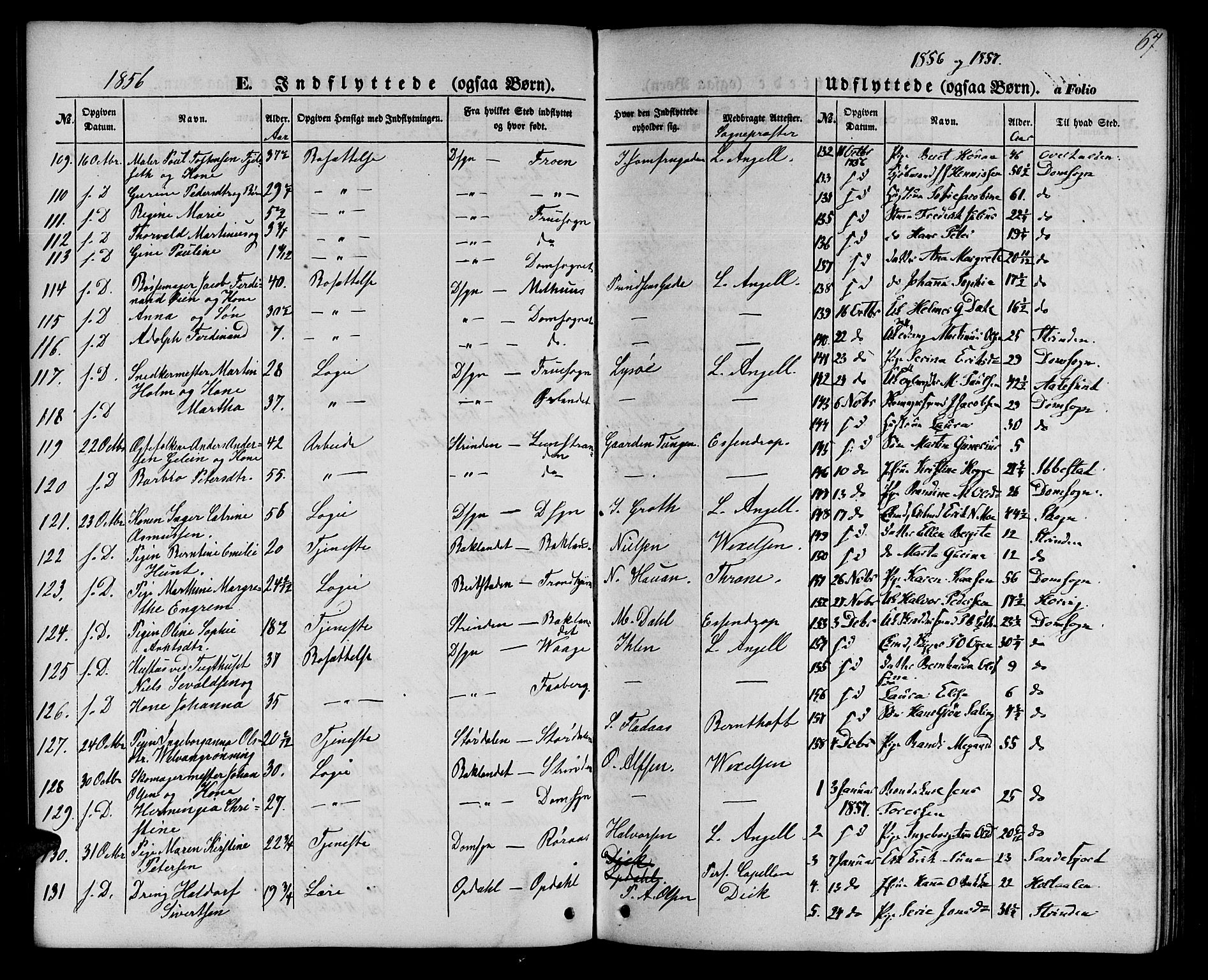 Ministerialprotokoller, klokkerbøker og fødselsregistre - Sør-Trøndelag, SAT/A-1456/602/L0113: Parish register (official) no. 602A11, 1849-1861, p. 67