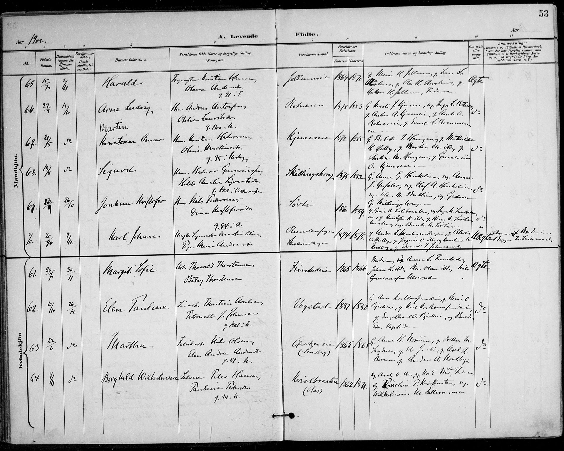 Nes prestekontor Kirkebøker, AV/SAO-A-10410/F/Fa/L0011: Parish register (official) no. I 11, 1899-1918, p. 53