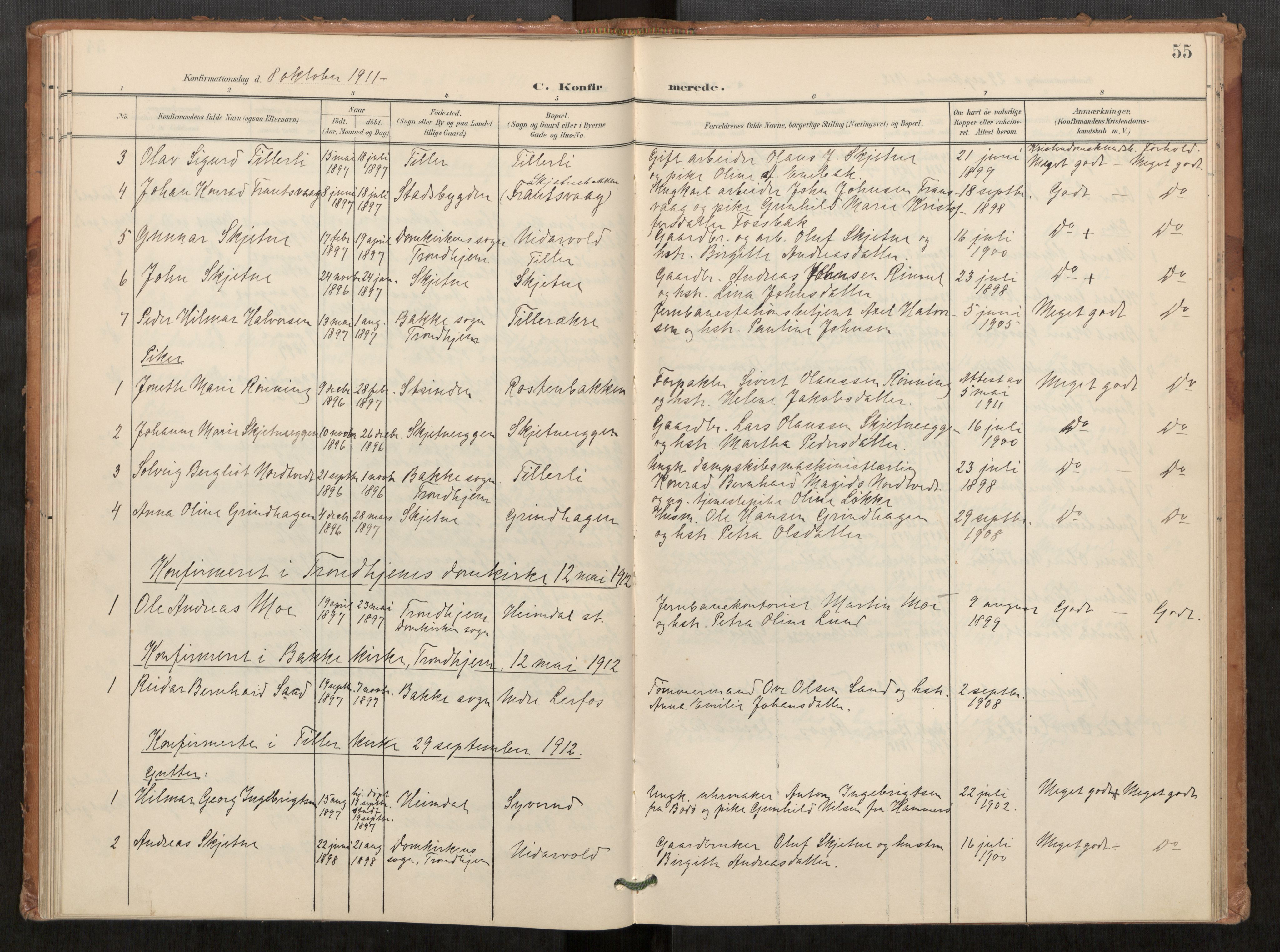Klæbu sokneprestkontor, SAT/A-1112: Parish register (official) no. 2, 1900-1916, p. 55