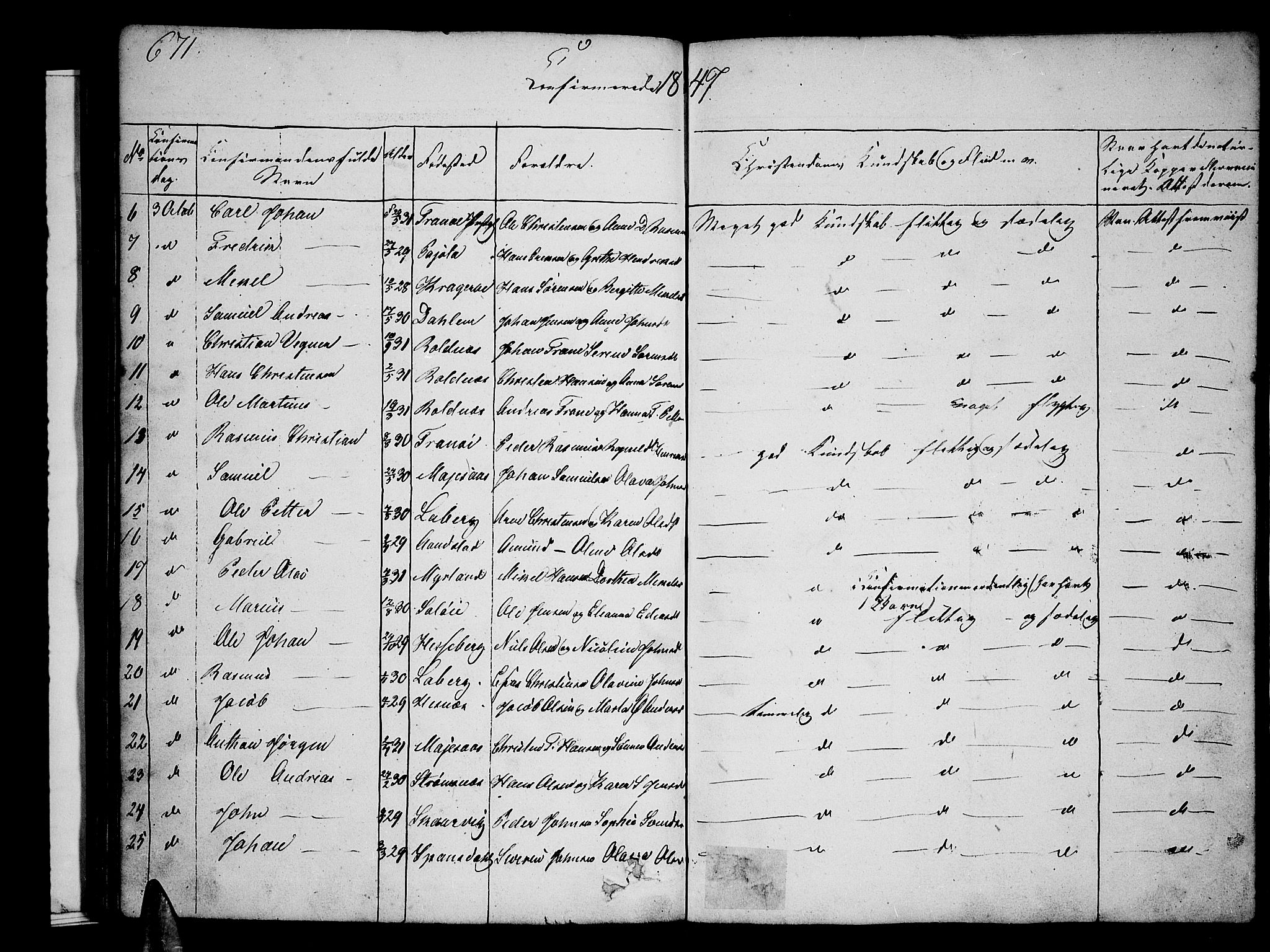 Ibestad sokneprestembete, SATØ/S-0077/H/Ha/Hab/L0003klokker: Parish register (copy) no. 3, 1833-1852, p. 671