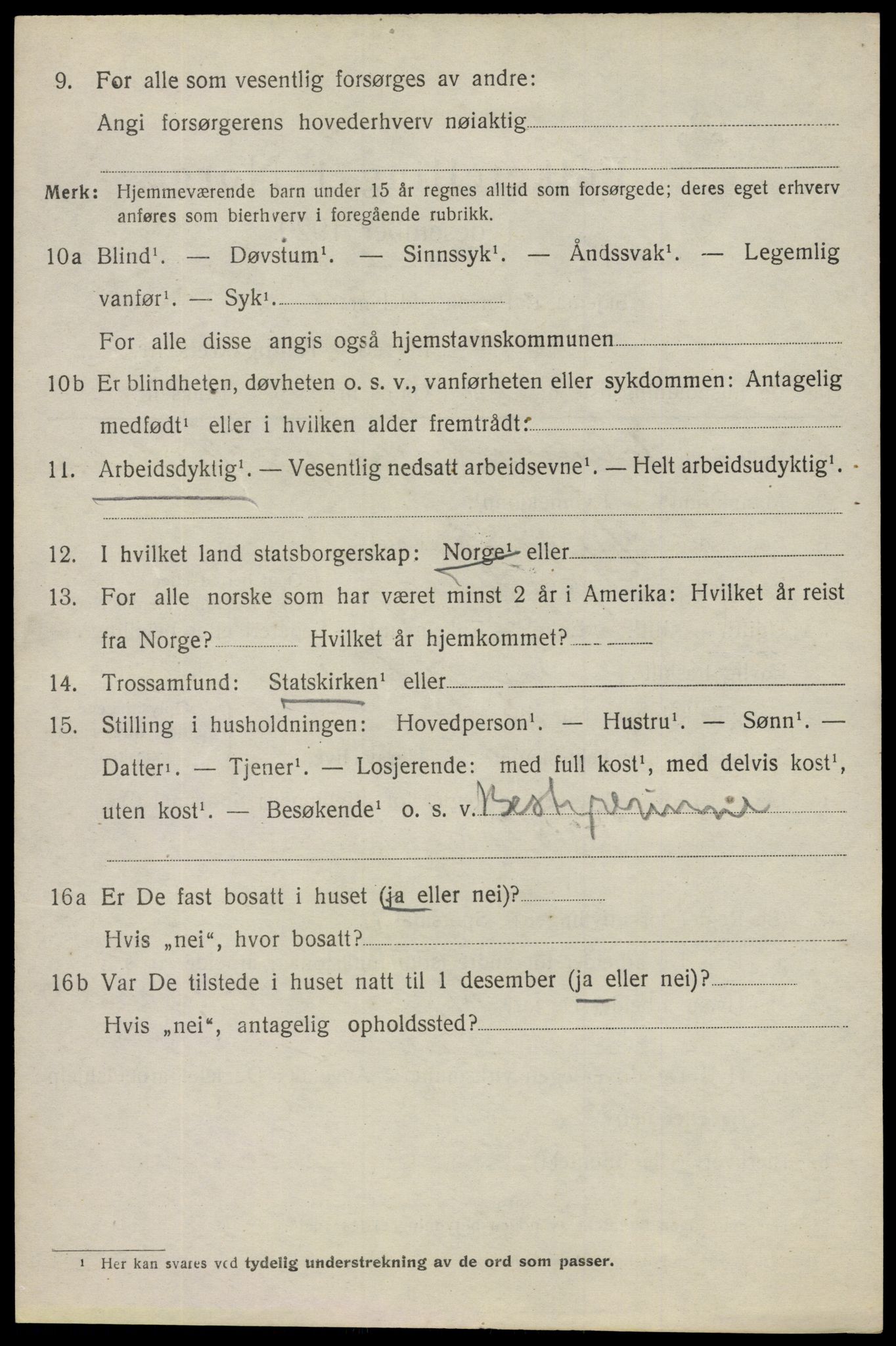 SAO, 1920 census for Askim, 1920, p. 4558