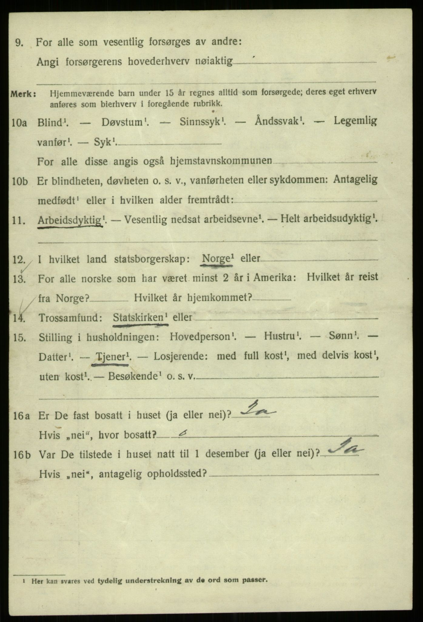 SAB, 1920 census for Bergen, 1920, p. 152146