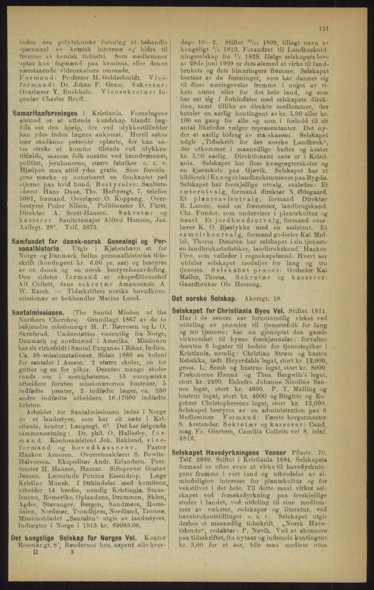 Kristiania/Oslo adressebok, PUBL/-, 1915, p. 151