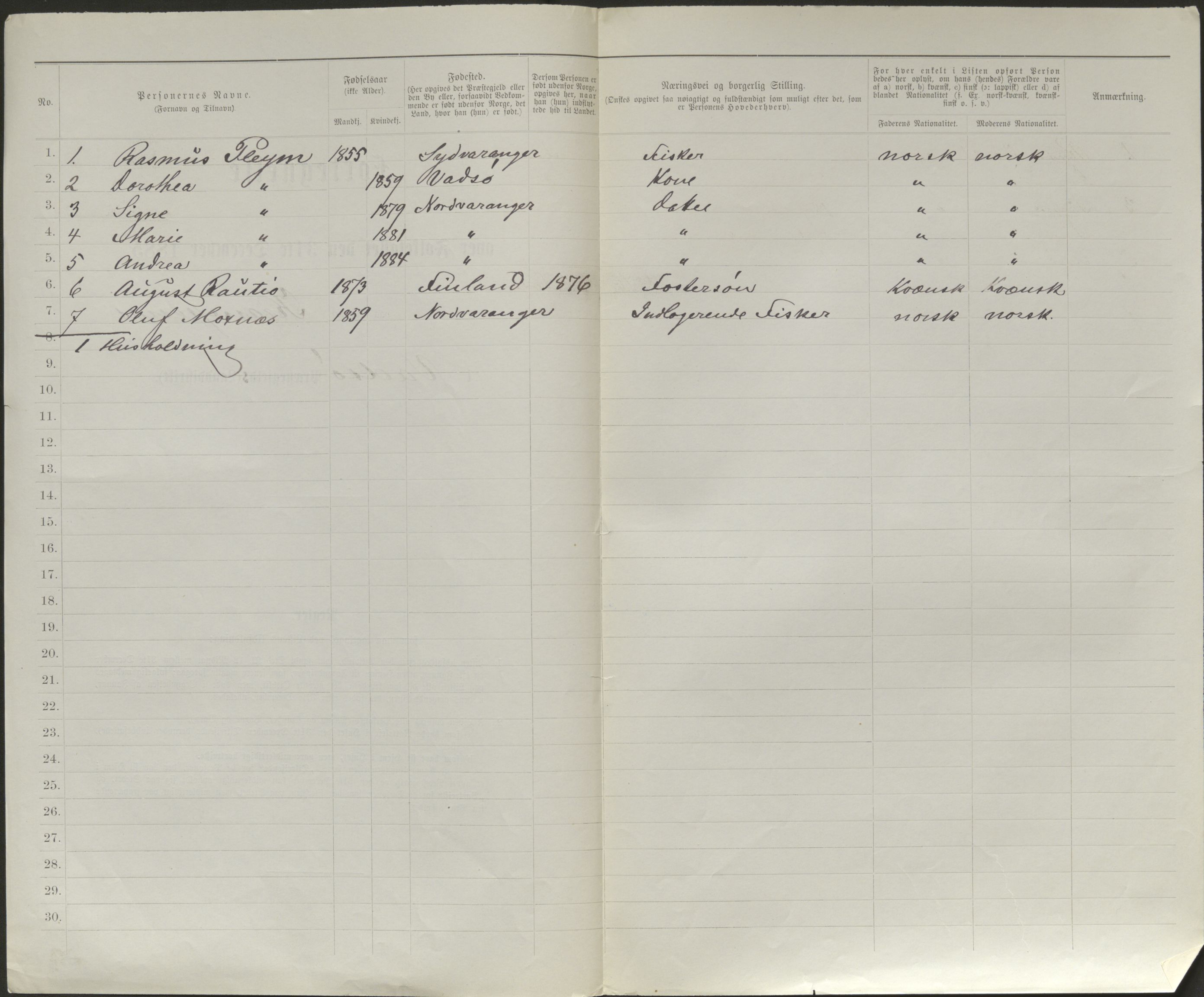 SATØ, 1885 census for 2029 Vadsø, 1885, p. 202b