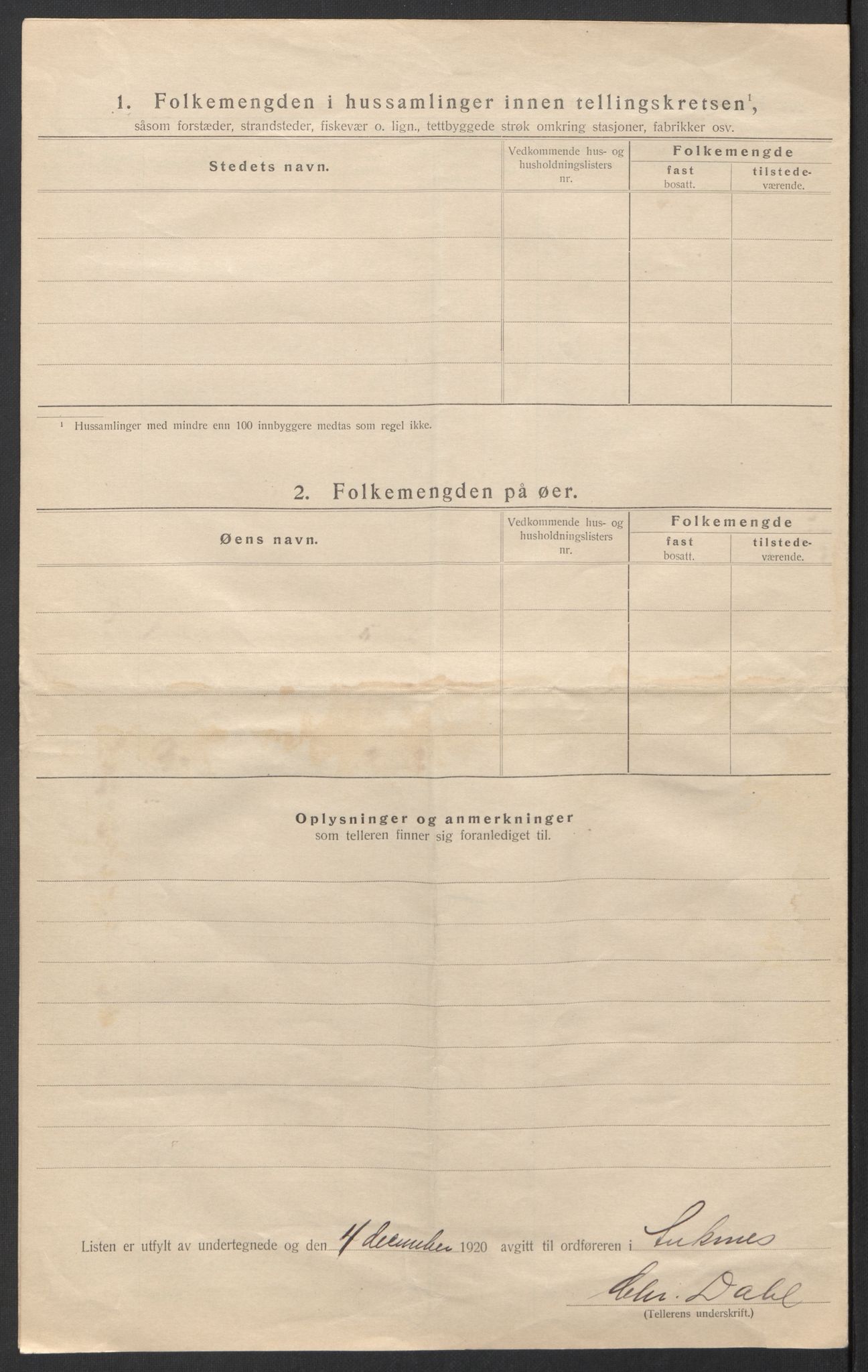 SAT, 1920 census for Ankenes, 1920, p. 63