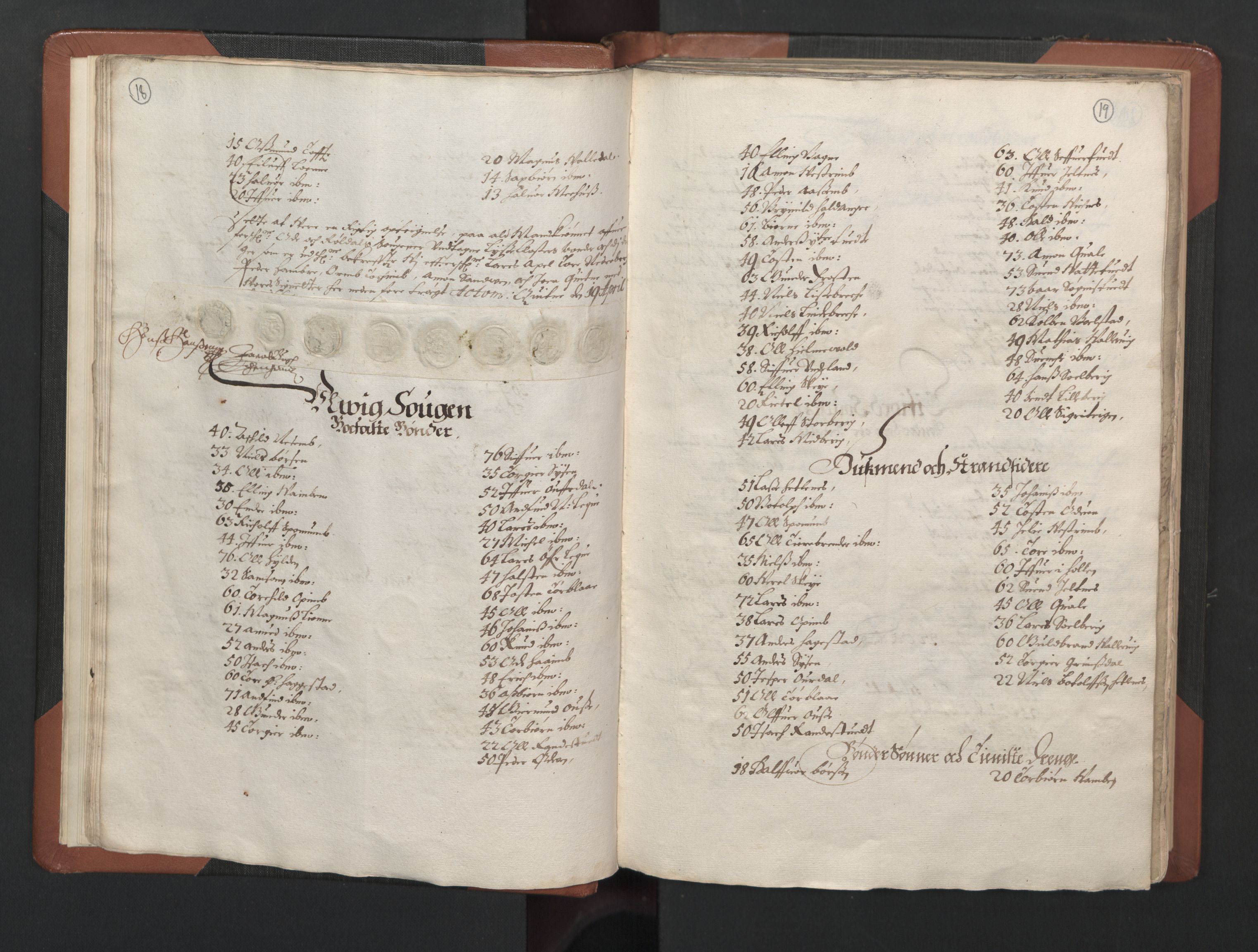 RA, Bailiff's Census 1664-1666, no. 14: Hardanger len, Ytre Sogn fogderi and Indre Sogn fogderi, 1664-1665, p. 18-19