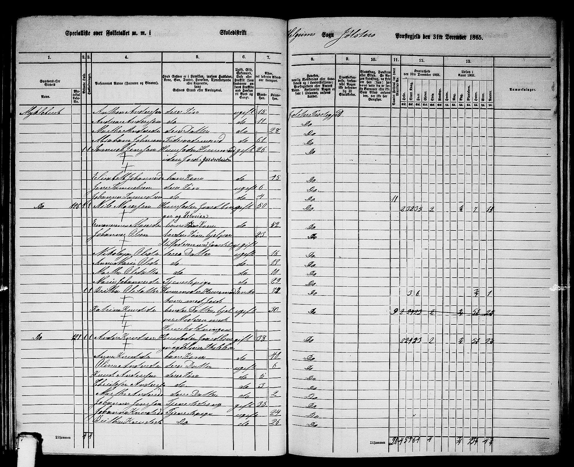 RA, 1865 census for Jølster, 1865, p. 69