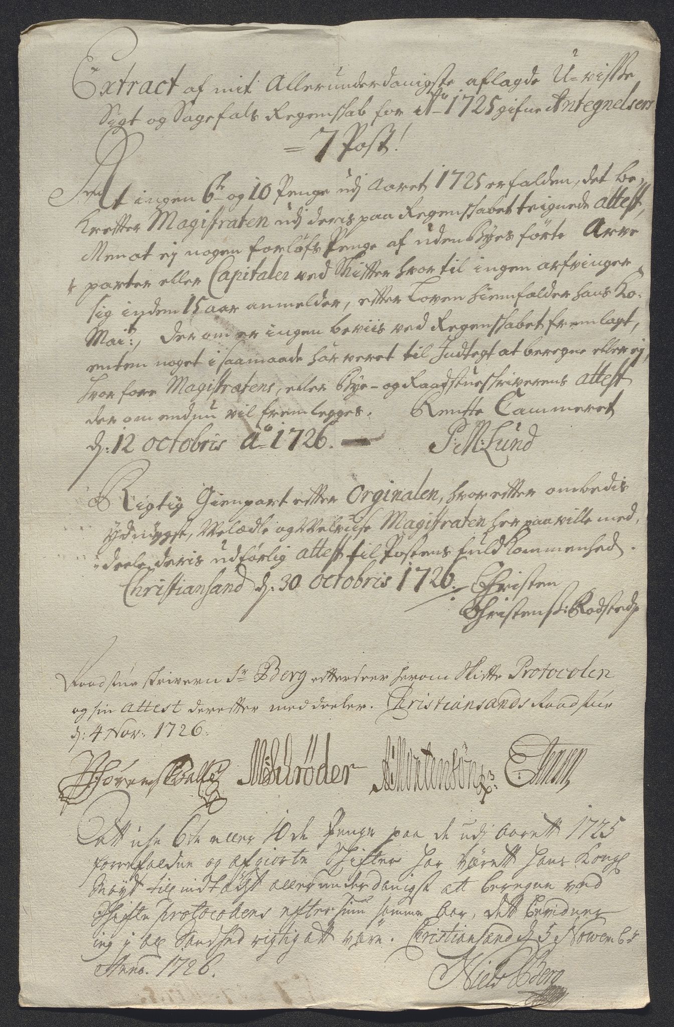 Rentekammeret inntil 1814, Reviderte regnskaper, Byregnskaper, AV/RA-EA-4066/R/Rm/L0286: [M19] Sikt og sakefall, 1719-1727, p. 480