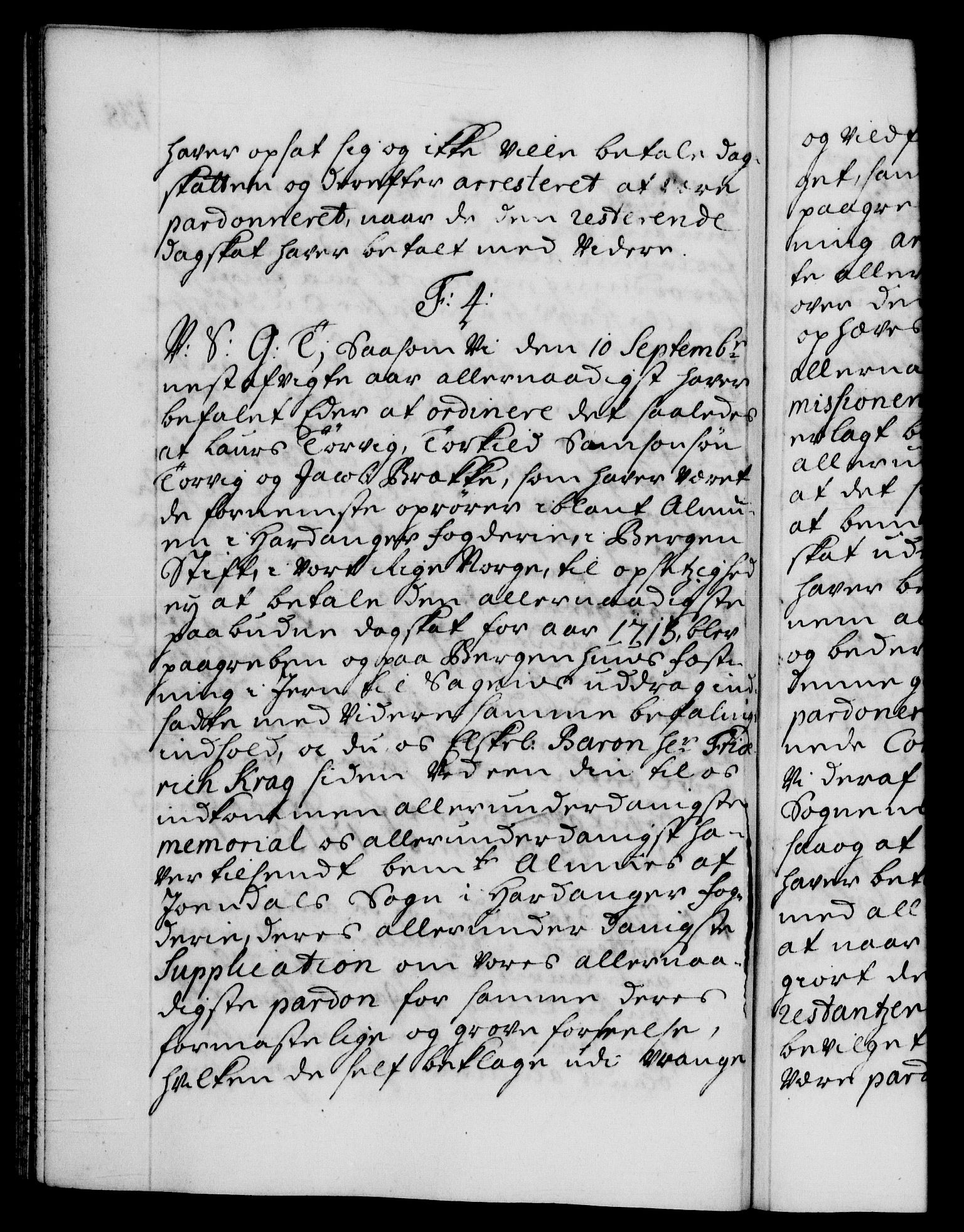 Danske Kanselli 1572-1799, AV/RA-EA-3023/F/Fc/Fca/Fcab/L0020: Norske tegnelser, 1715-1718, p. 138b