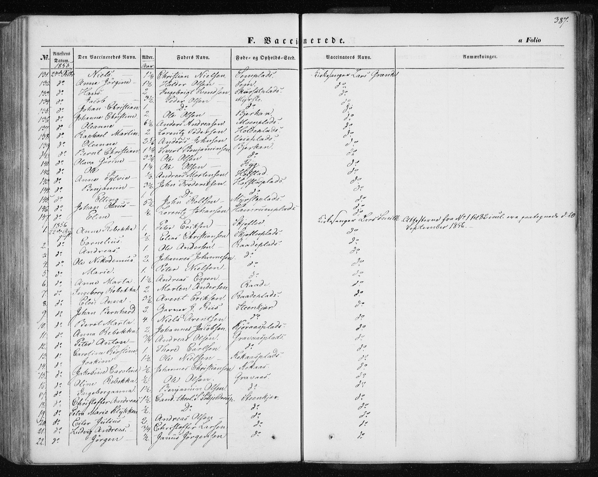 Ministerialprotokoller, klokkerbøker og fødselsregistre - Nord-Trøndelag, AV/SAT-A-1458/735/L0342: Parish register (official) no. 735A07 /1, 1849-1862, p. 387