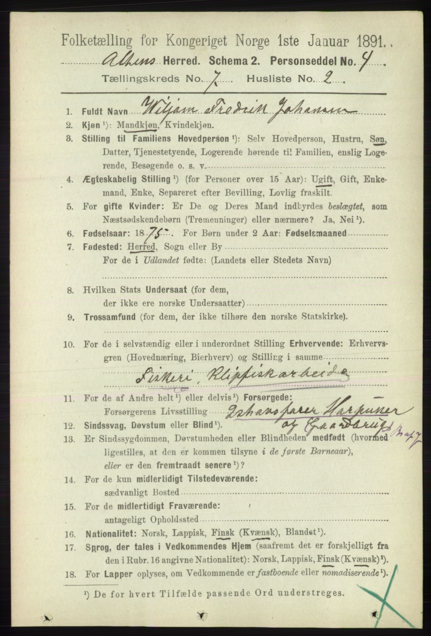 RA, 1891 census for 2012 Alta, 1891, p. 2114