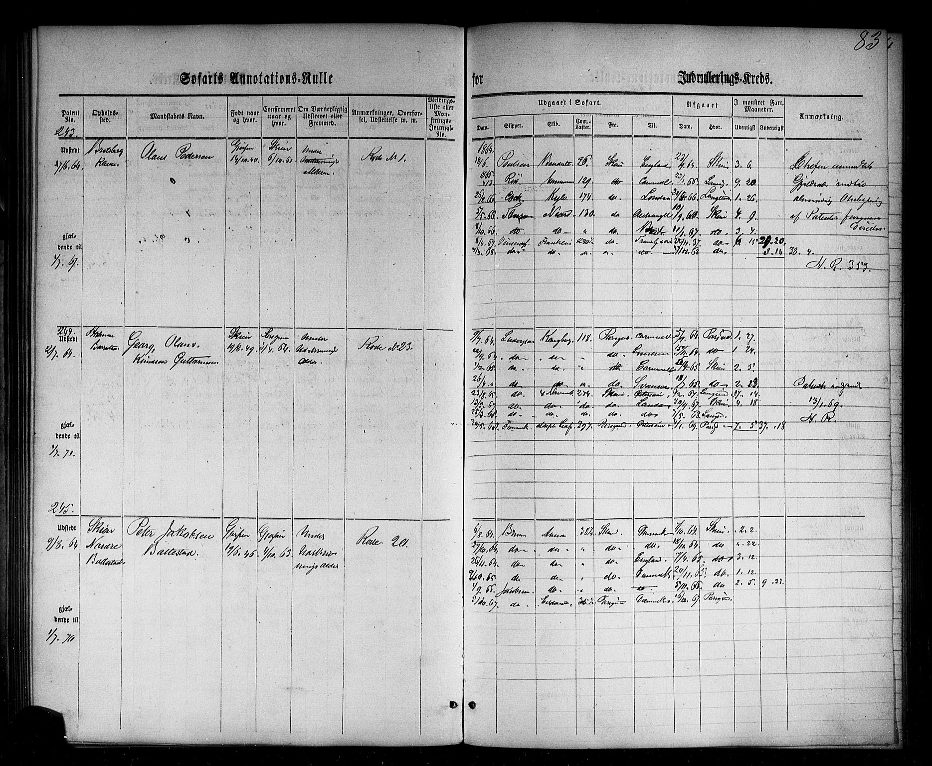 Skien innrulleringskontor, AV/SAKO-A-832/F/Fc/L0001: Annotasjonsrulle, 1860-1868, p. 107