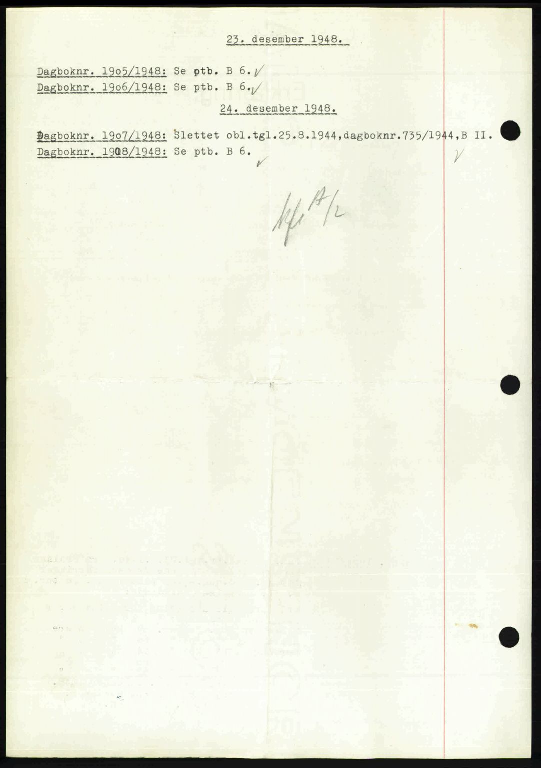 Nedenes sorenskriveri, AV/SAK-1221-0006/G/Gb/Gba/L0060: Mortgage book no. A12, 1948-1949, Diary no: : 1905/1948