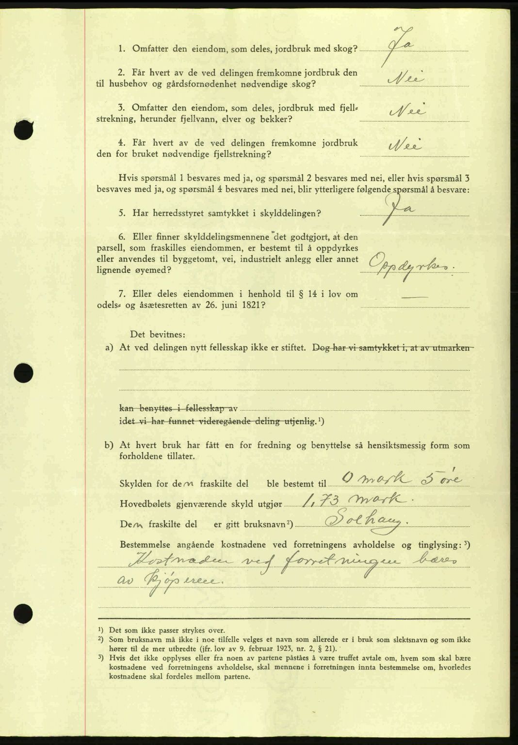 Hitra sorenskriveri, AV/SAT-A-0018/2/2C/2Ca: Mortgage book no. A2, 1943-1945, Diary no: : 397/1943