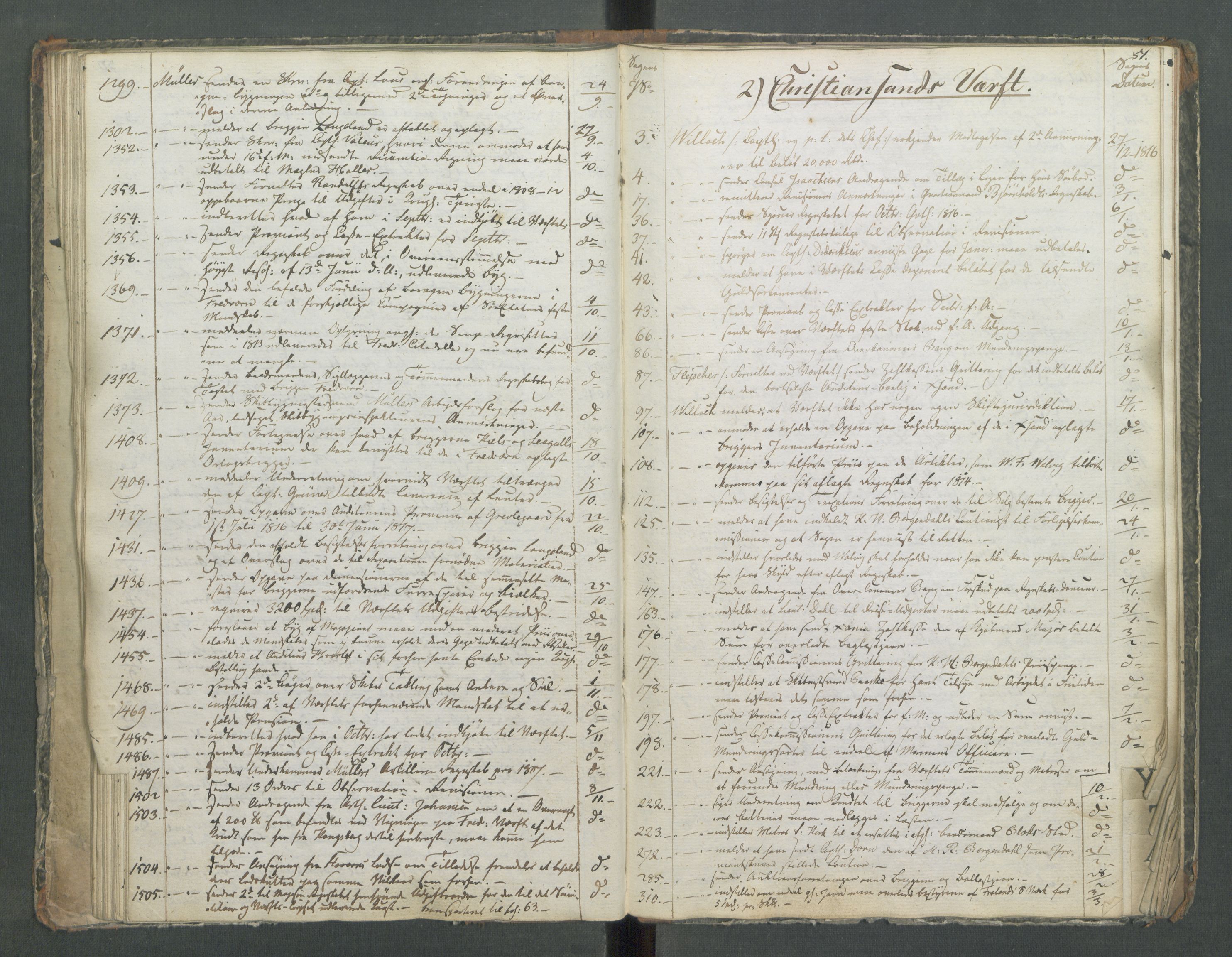 Marinedepartementet/ Marine- og postdepartementet, RA/RAFA-3792/C/L0005: 7de Departements Register, 1817, p. 51