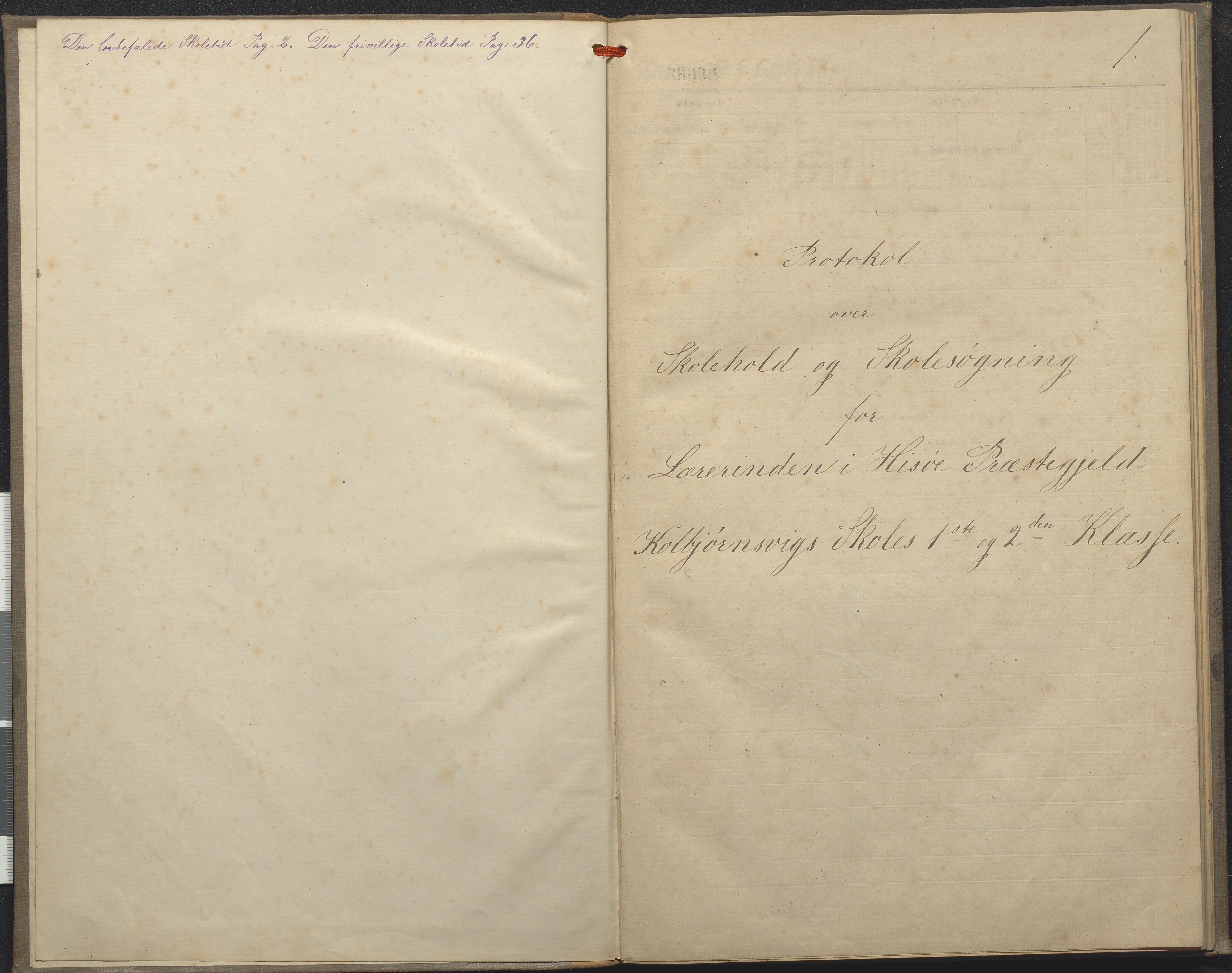 Hisøy kommune frem til 1991, AAKS/KA0922-PK/32/L0008: Skoleprotokoll, 1878-1885, p. 1