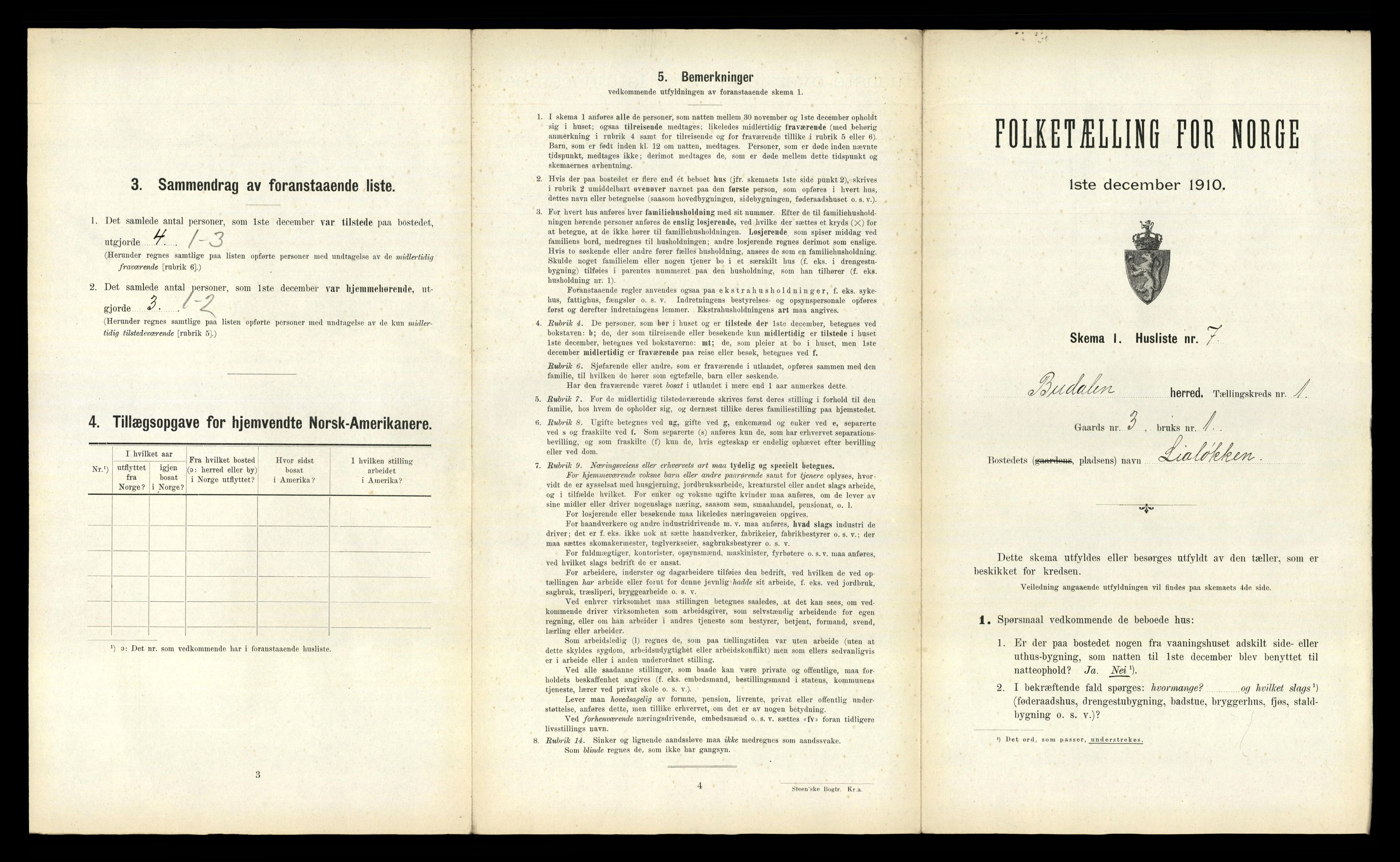 RA, 1910 census for Budal, 1910, p. 27