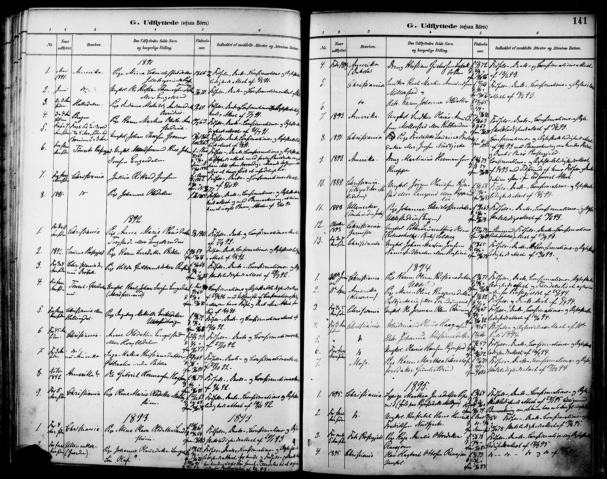 Nannestad prestekontor Kirkebøker, AV/SAO-A-10414a/F/Fa/L0015: Parish register (official) no. I 15, 1891-1905, p. 141