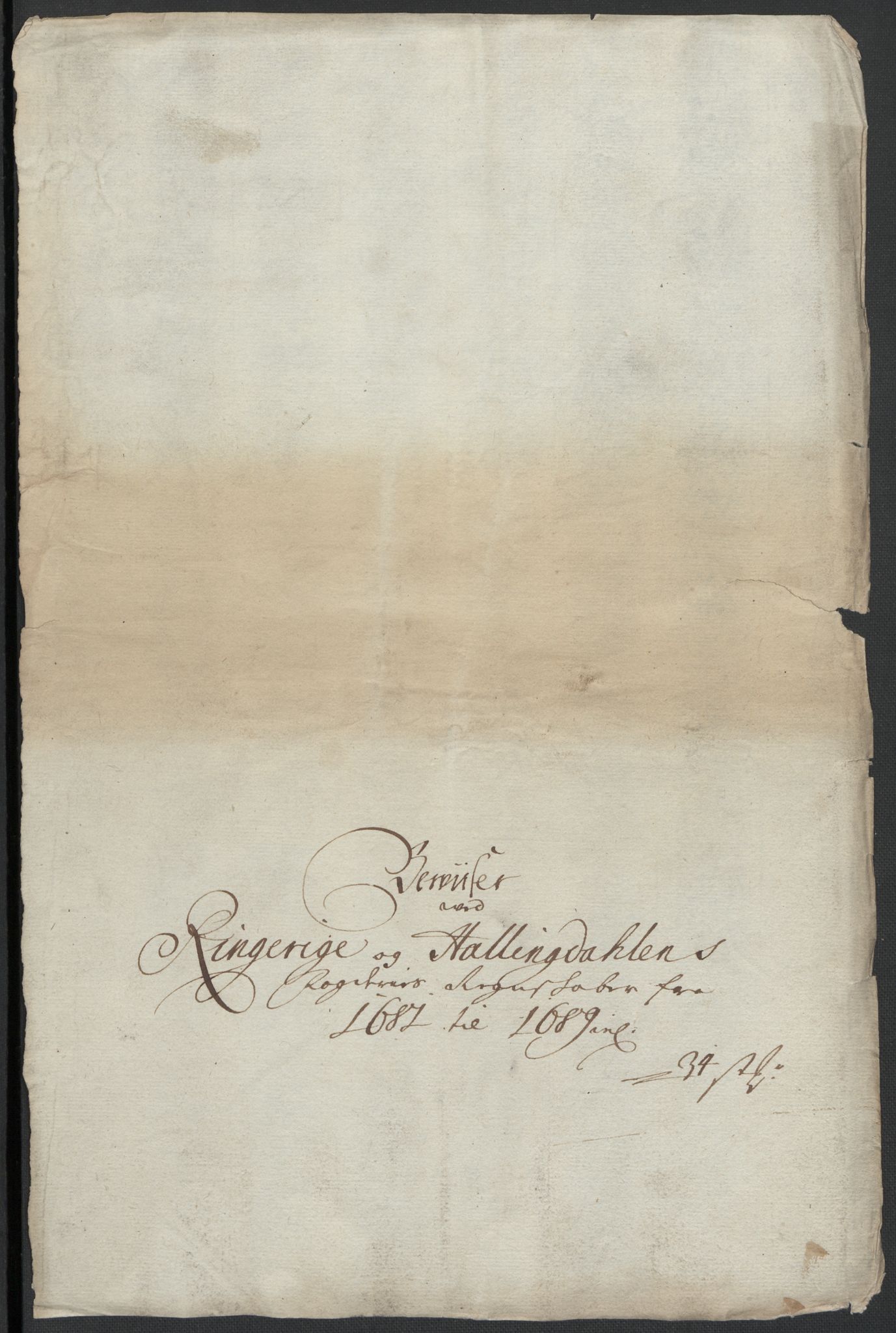 Rentekammeret inntil 1814, Reviderte regnskaper, Fogderegnskap, RA/EA-4092/R21/L1445: Fogderegnskap Ringerike og Hallingdal, 1681-1689, p. 207