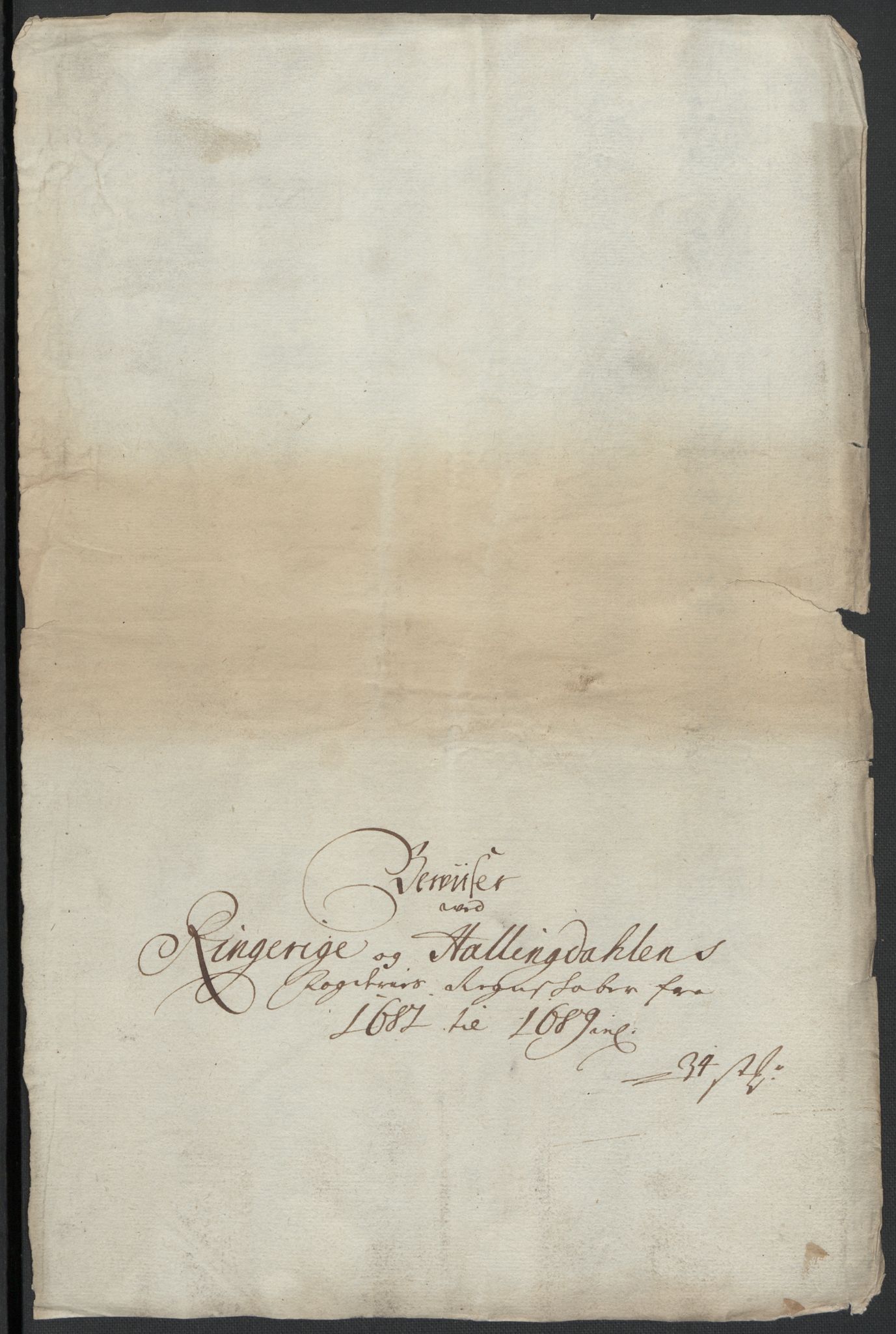 Rentekammeret inntil 1814, Reviderte regnskaper, Fogderegnskap, AV/RA-EA-4092/R21/L1445: Fogderegnskap Ringerike og Hallingdal, 1681-1689, p. 207