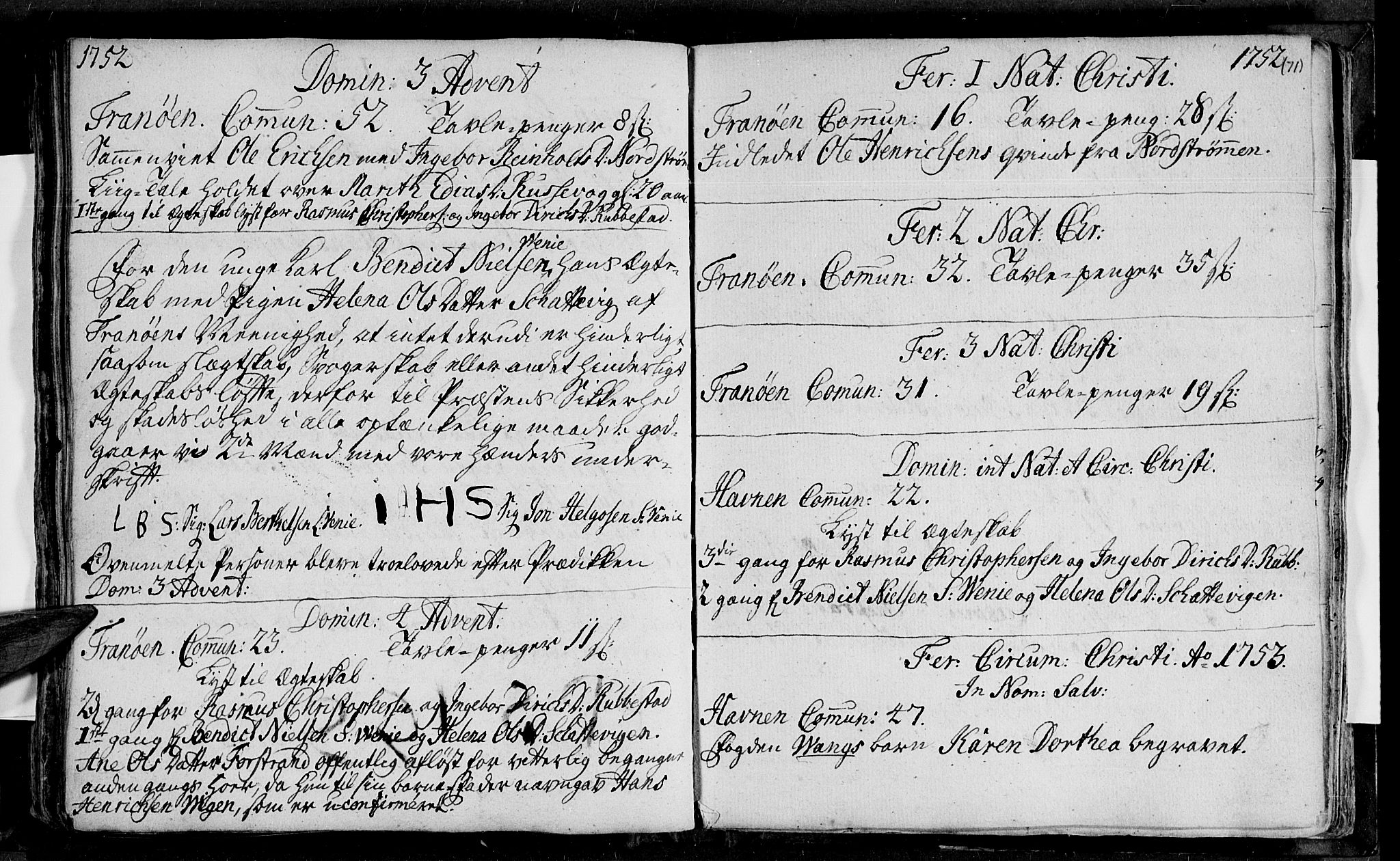 Ibestad sokneprestembete, AV/SATØ-S-0077/H/Ha/Haa/L0001kirke: Parish register (official) no. 1, 1744-1757, p. 71