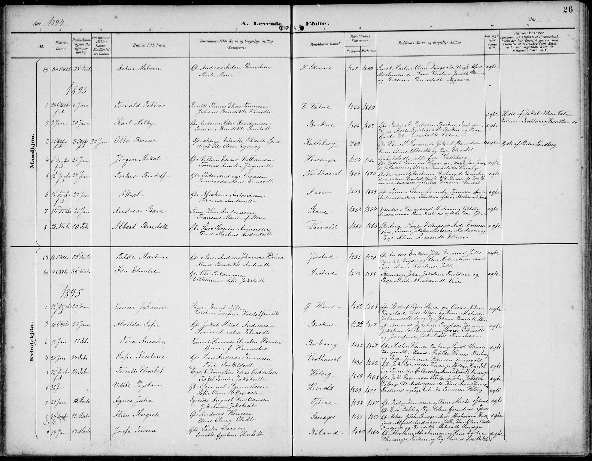 Lista sokneprestkontor, AV/SAK-1111-0027/F/Fb/L0005: Parish register (copy) no. B 5, 1892-1923, p. 26