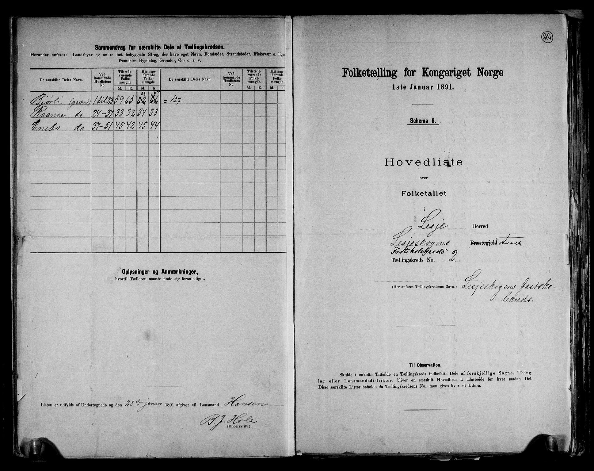 RA, 1891 census for 0512 Lesja, 1891, p. 7