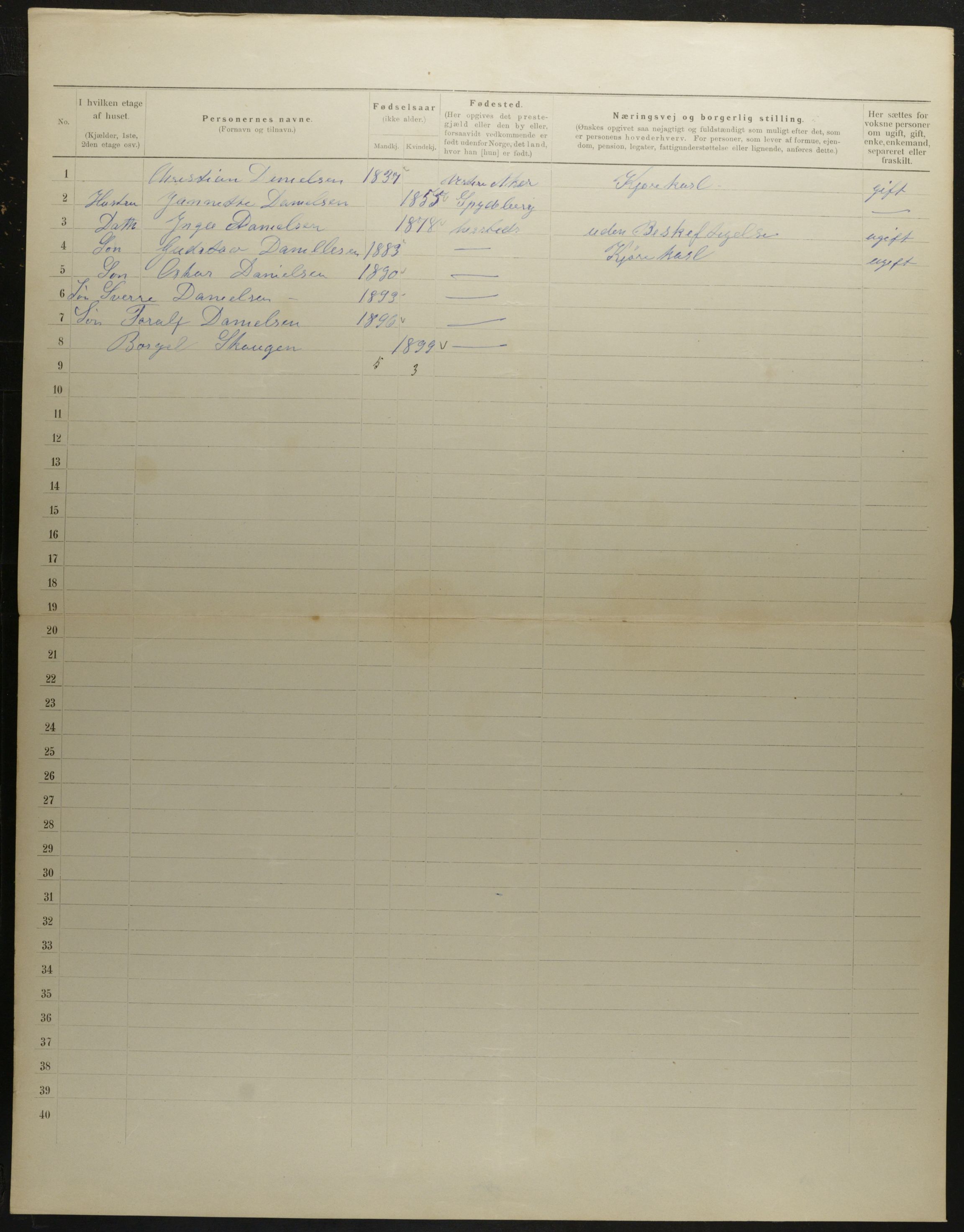 OBA, Municipal Census 1901 for Kristiania, 1901, p. 4809