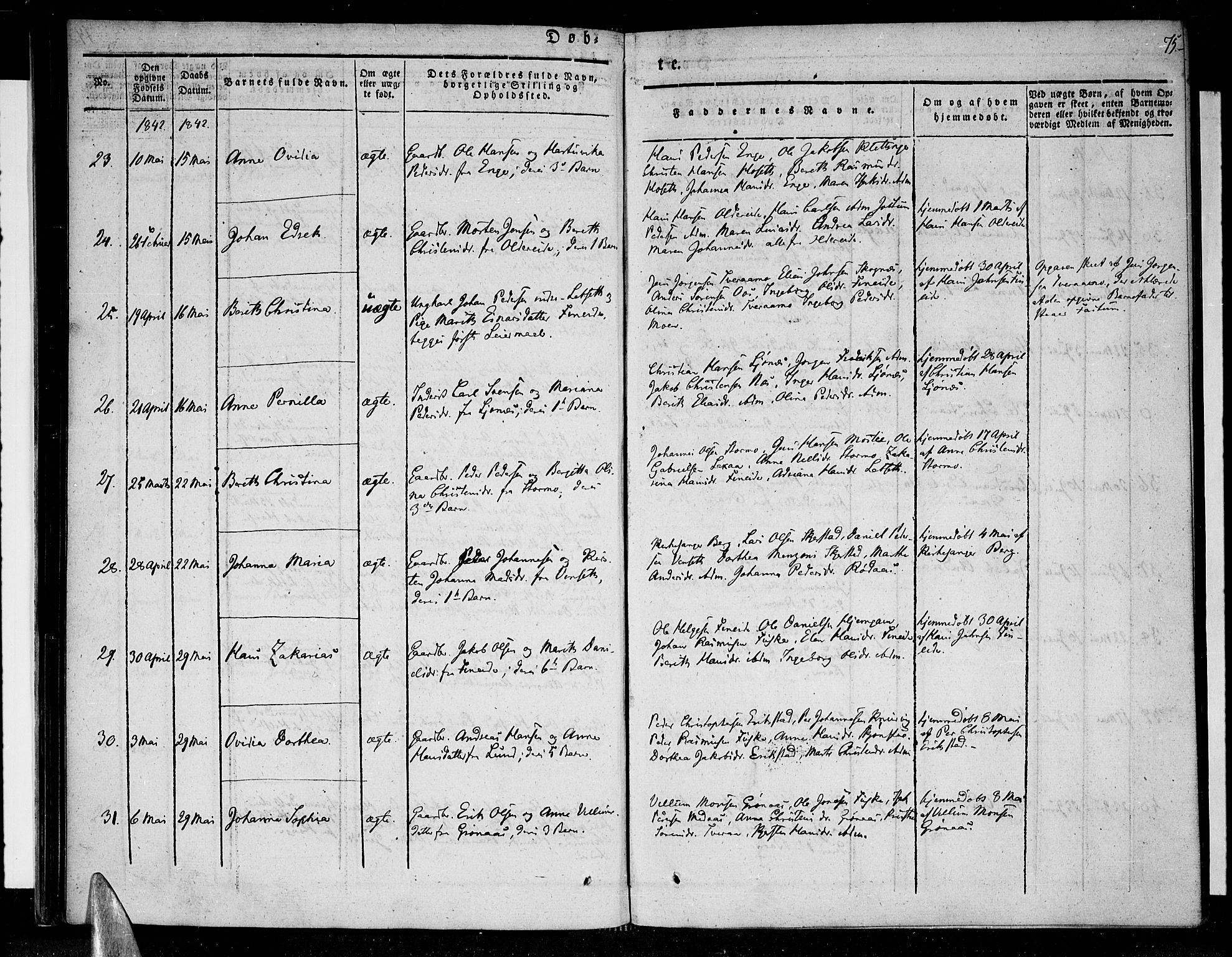 Ministerialprotokoller, klokkerbøker og fødselsregistre - Nordland, AV/SAT-A-1459/852/L0737: Parish register (official) no. 852A07, 1833-1849, p. 75