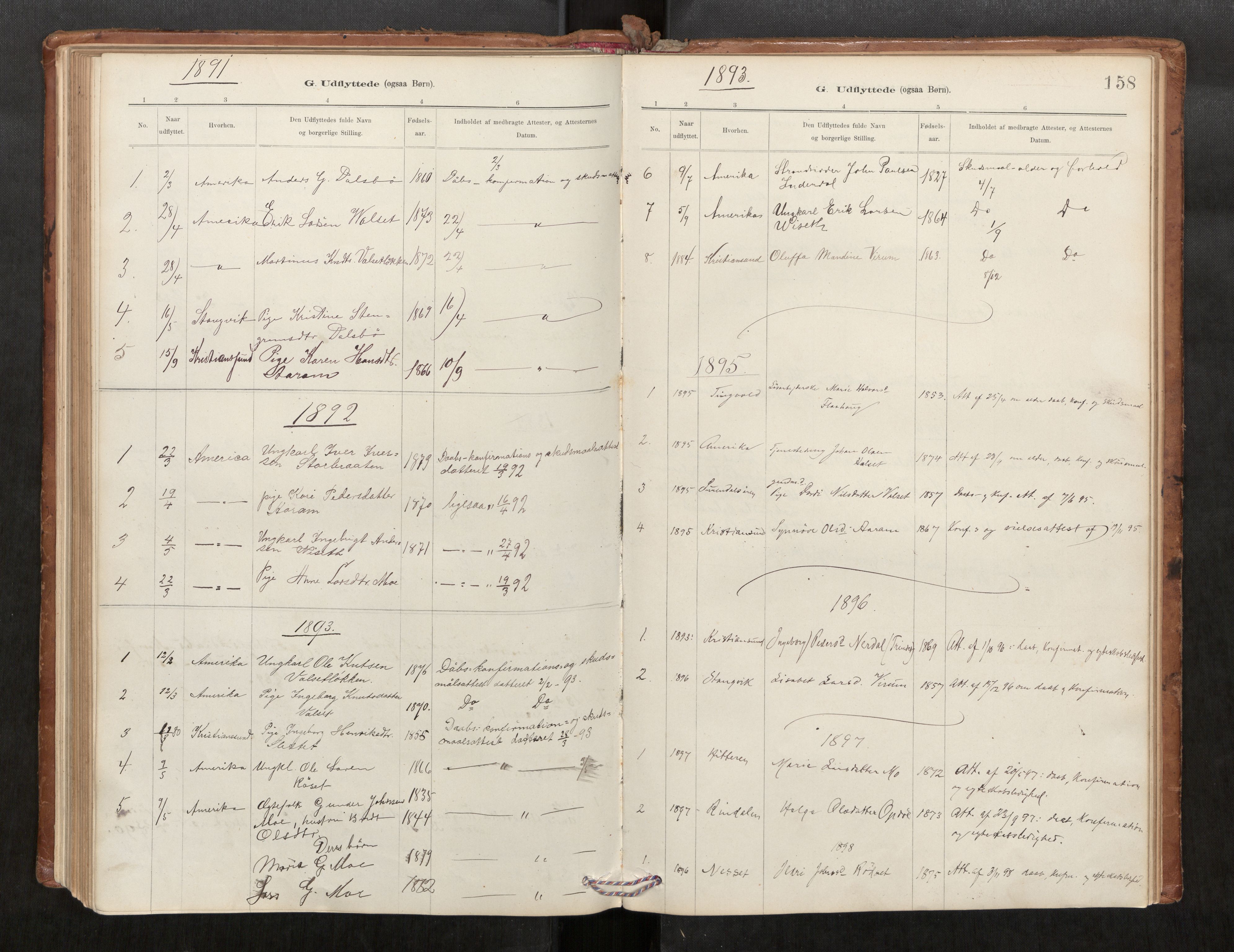 Parish register (official) no. 1, 1886-1908, p. 158