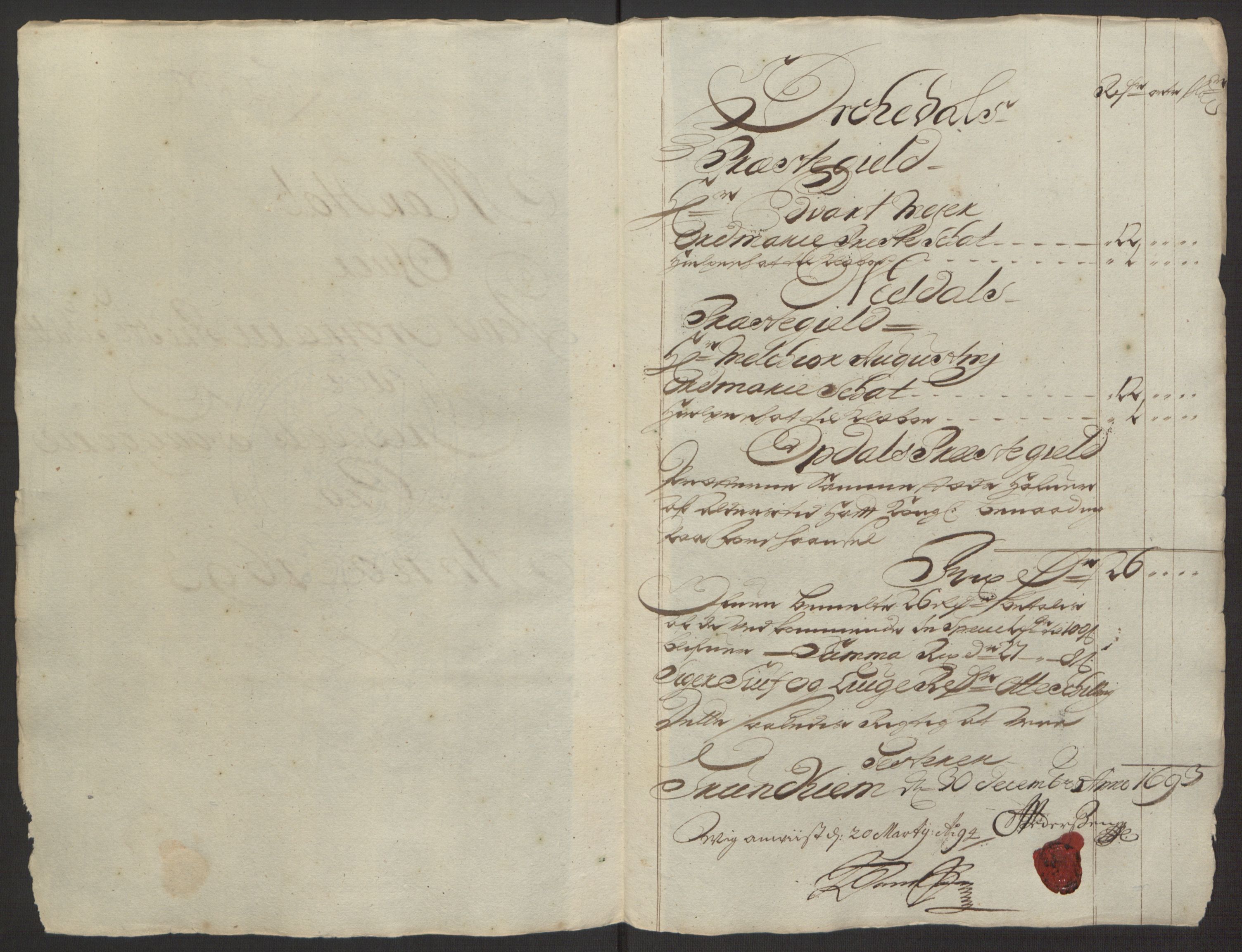 Rentekammeret inntil 1814, Reviderte regnskaper, Fogderegnskap, AV/RA-EA-4092/R58/L3938: Fogderegnskap Orkdal, 1693, p. 169