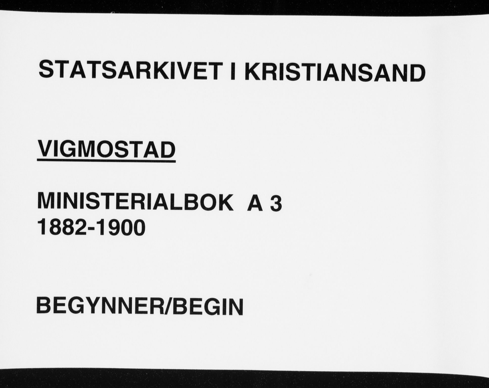 Nord-Audnedal sokneprestkontor, SAK/1111-0032/F/Fa/Fab/L0003: Parish register (official) no. A 3, 1882-1900