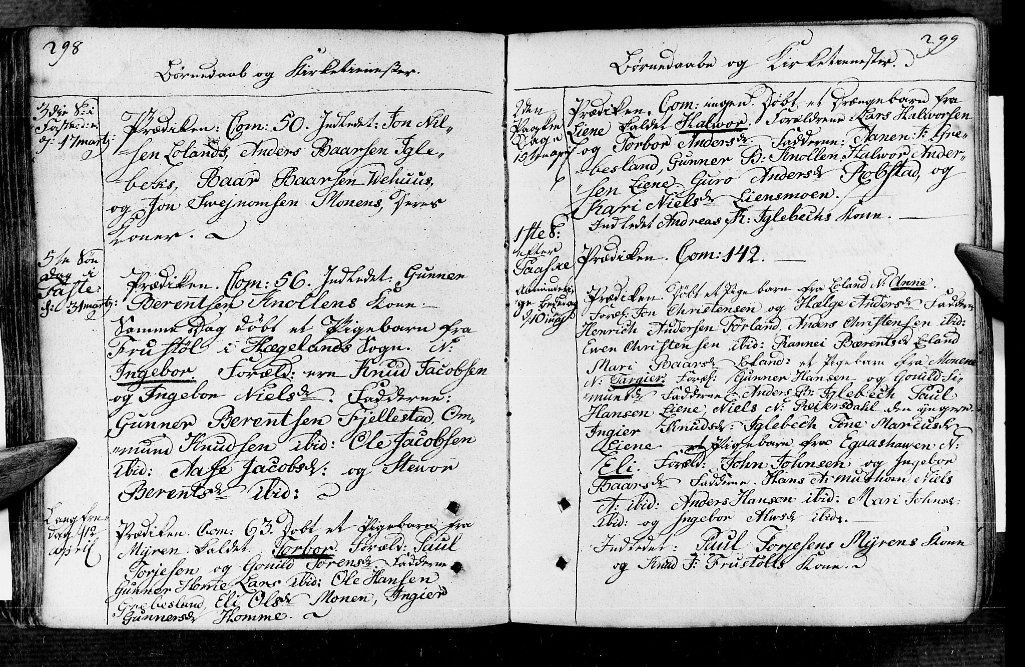 Vennesla sokneprestkontor, AV/SAK-1111-0045/Fa/Fac/L0002: Parish register (official) no. A 2, 1785-1834, p. 298-299