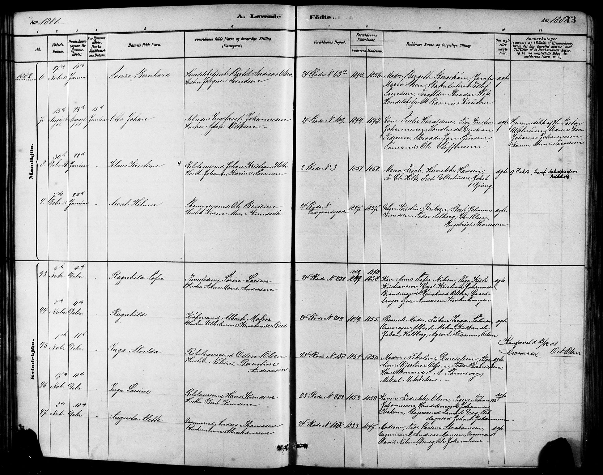 Sandviken Sokneprestembete, AV/SAB-A-77601/H/Hb/L0001: Parish register (copy) no. A 2, 1879-1892, p. 73