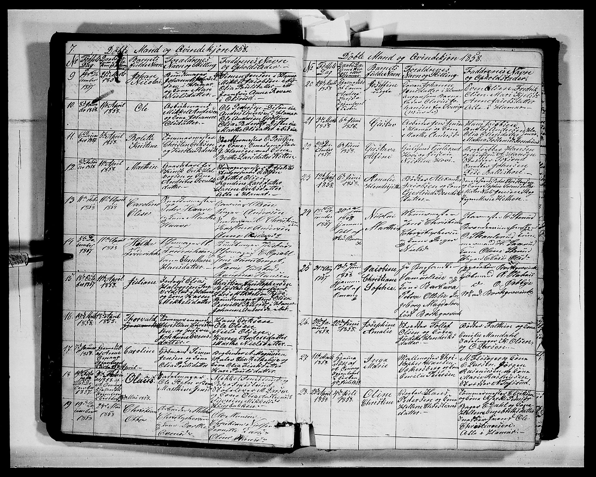 Vang prestekontor, Hedmark, SAH/PREST-008/H/Ha/Hab/L0011: Parish register (copy) no. 11, 1855-1878, p. 7
