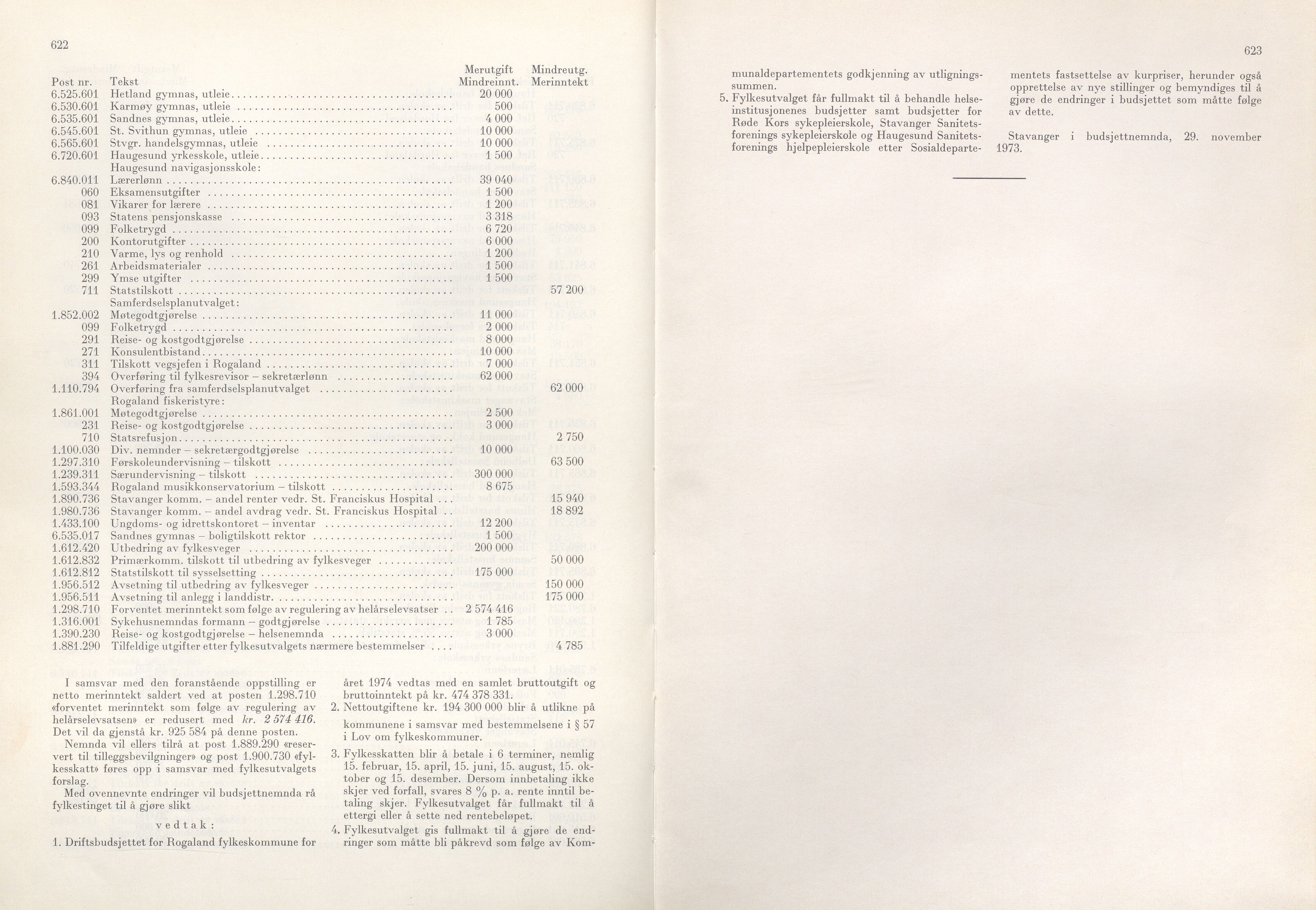 Rogaland fylkeskommune - Fylkesrådmannen , IKAR/A-900/A/Aa/Aaa/L0093: Møtebok , 1973, p. 622-623