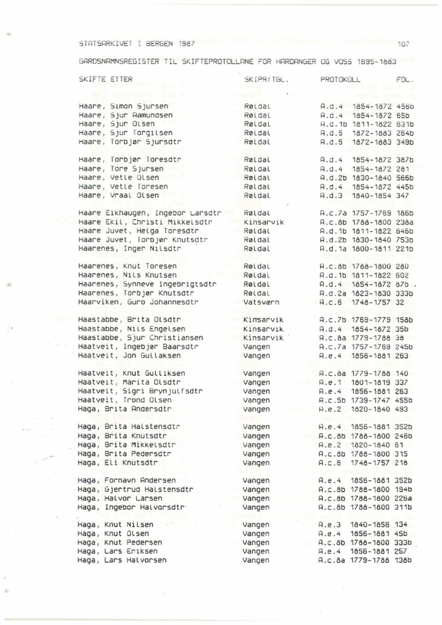 Hardanger og Voss sorenskriveri, SAB/A-2501/4, 1695-1883, p. 1107