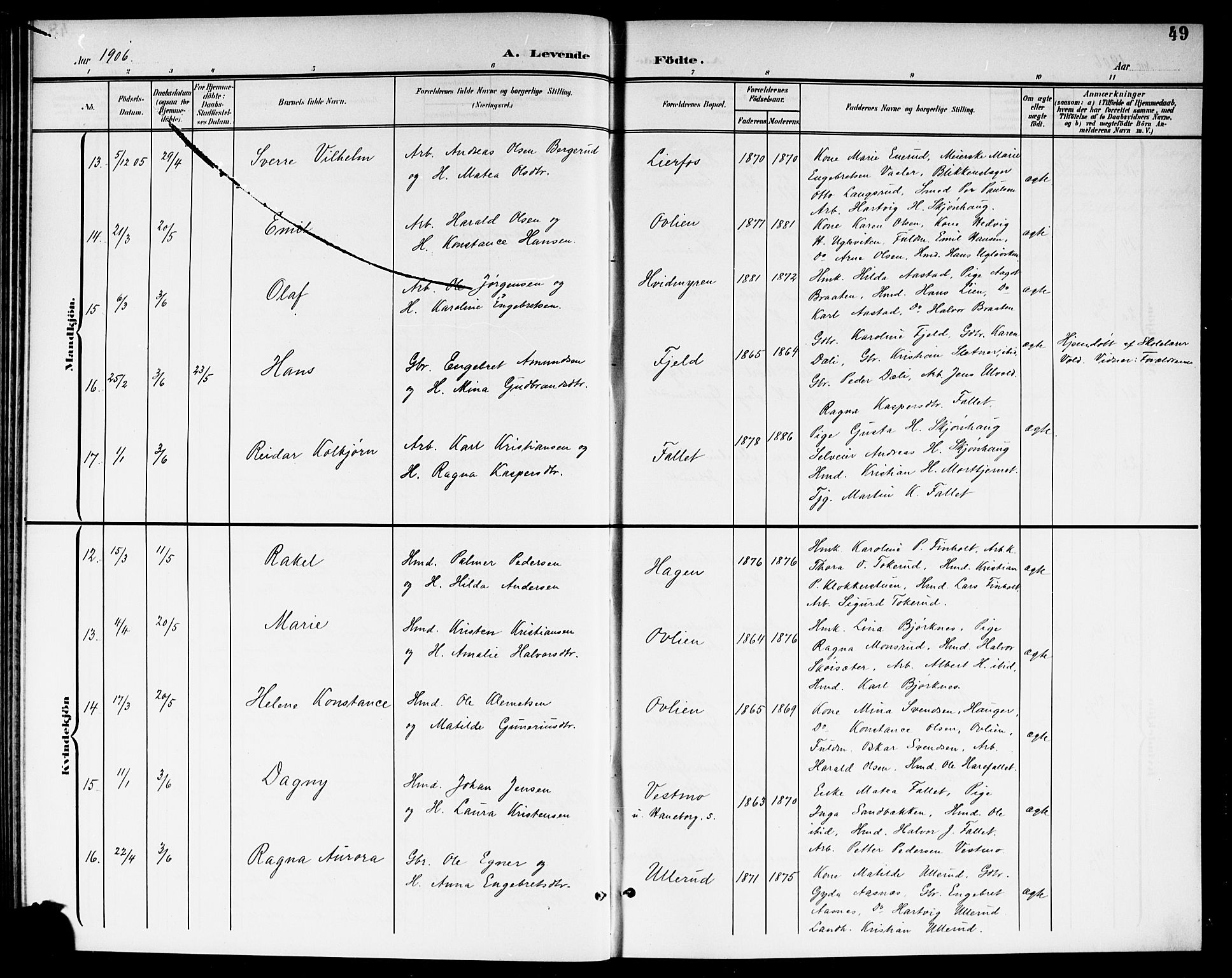 Aurskog prestekontor Kirkebøker, SAO/A-10304a/G/Ga/L0004: Parish register (copy) no. I 4, 1901-1921, p. 49